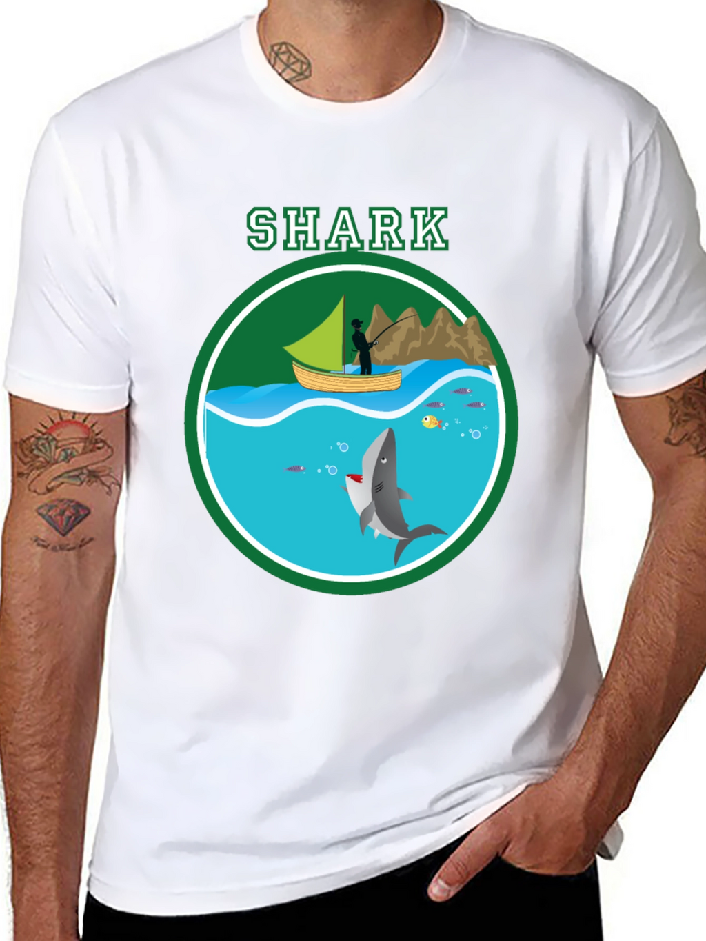 Shark Graphic Print T-Shirt Casual Style