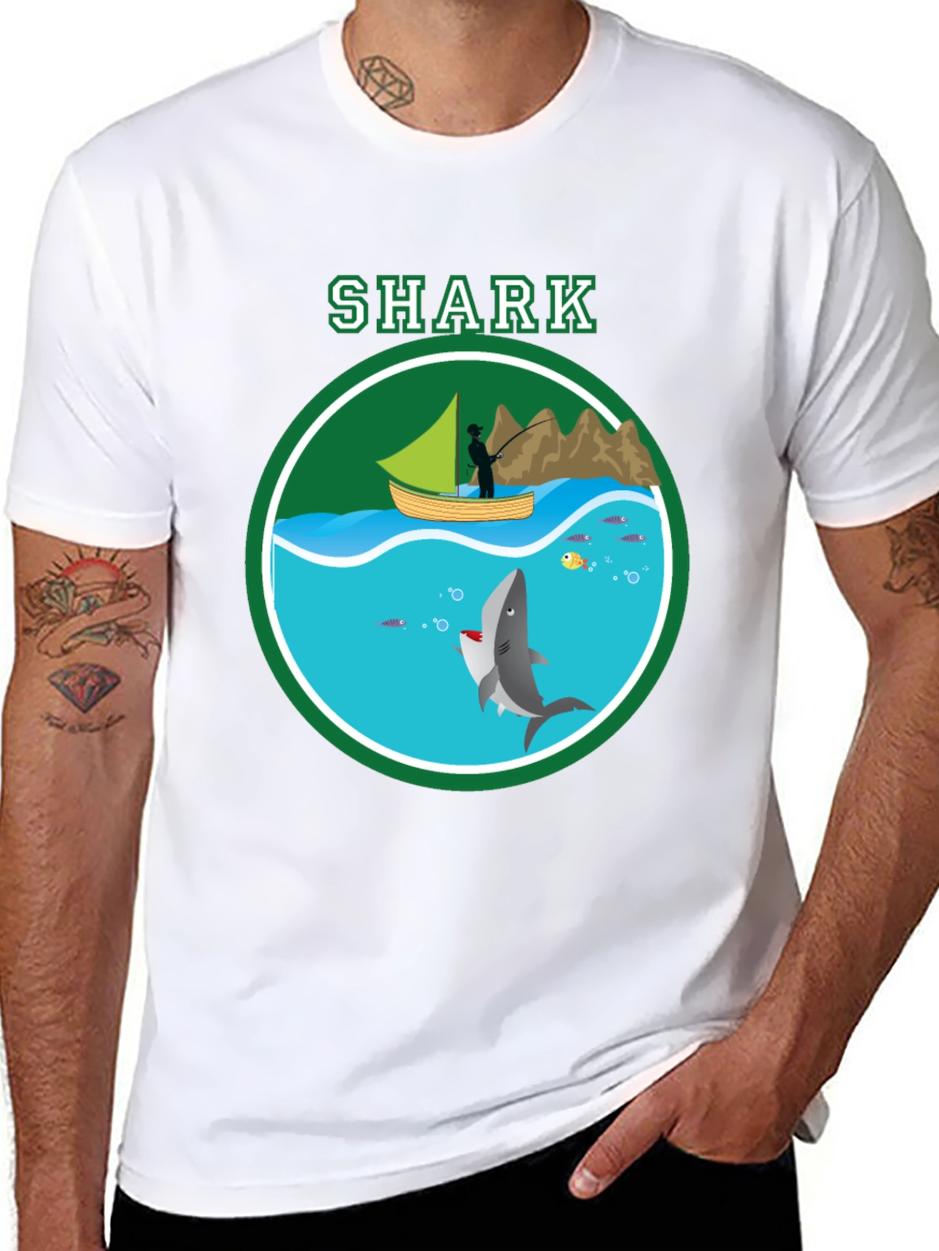 Shark Graphic Print T-Shirt Casual Style