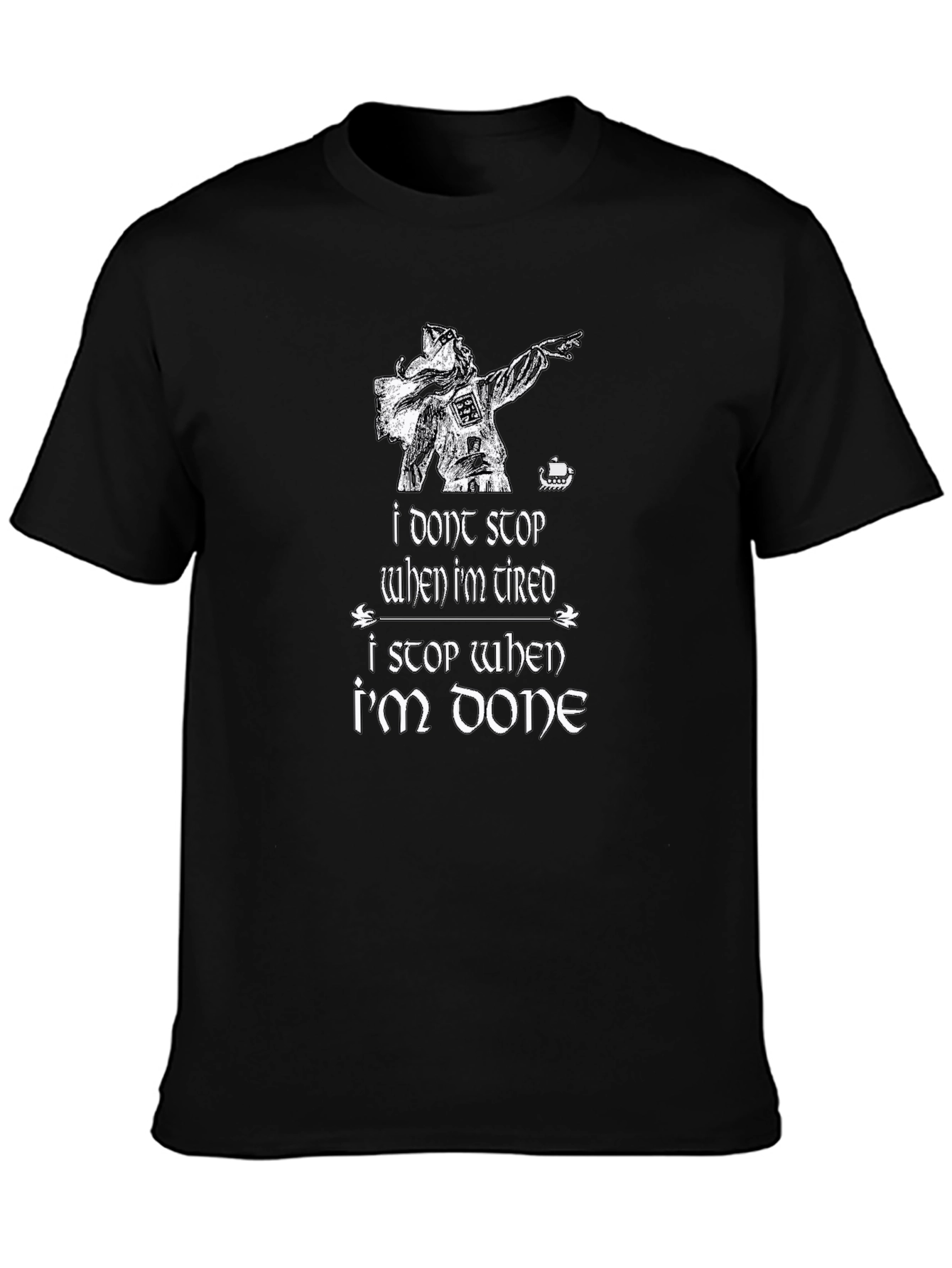 Viking Warrior Mens Black Graphic Tee