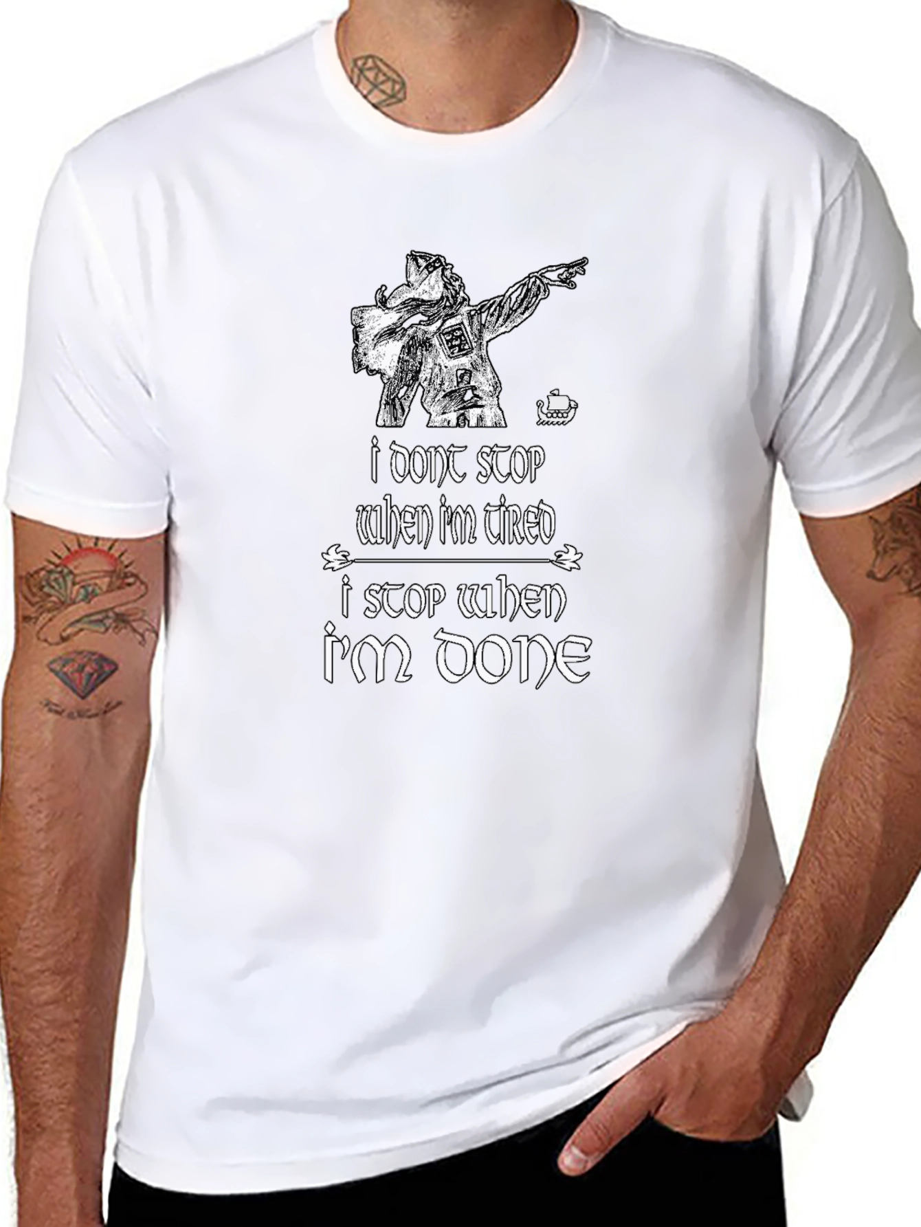 Viking Warrior Mens Black Graphic Tee