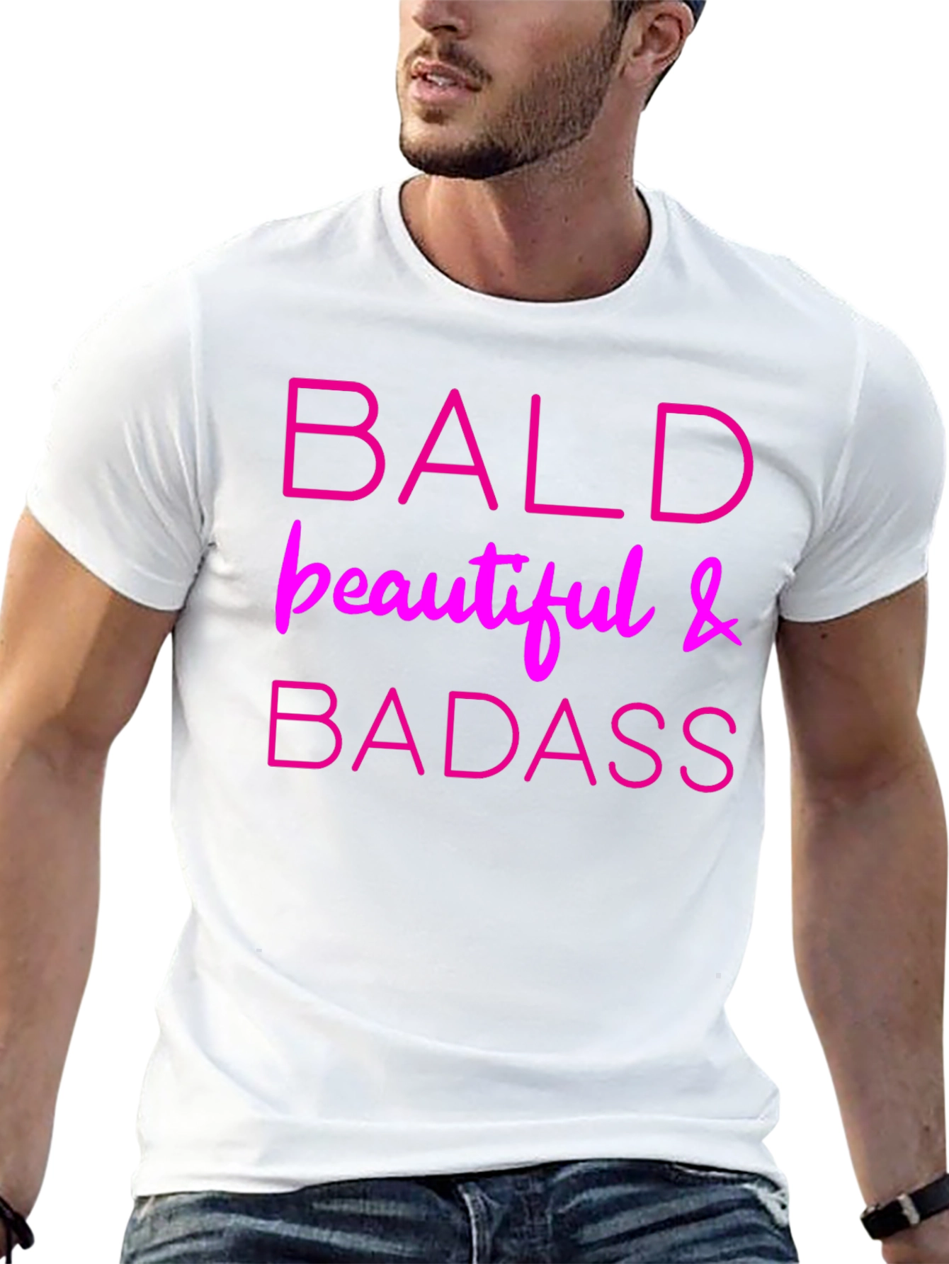 Bald Beautiful & Badass Black Graphic Tee
