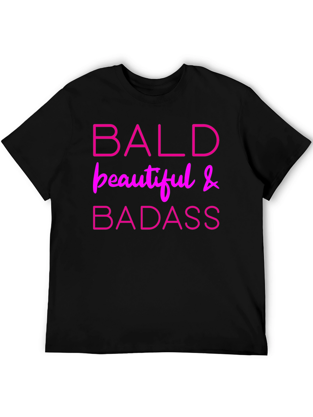 Bald Beautiful & Badass Black Graphic Tee