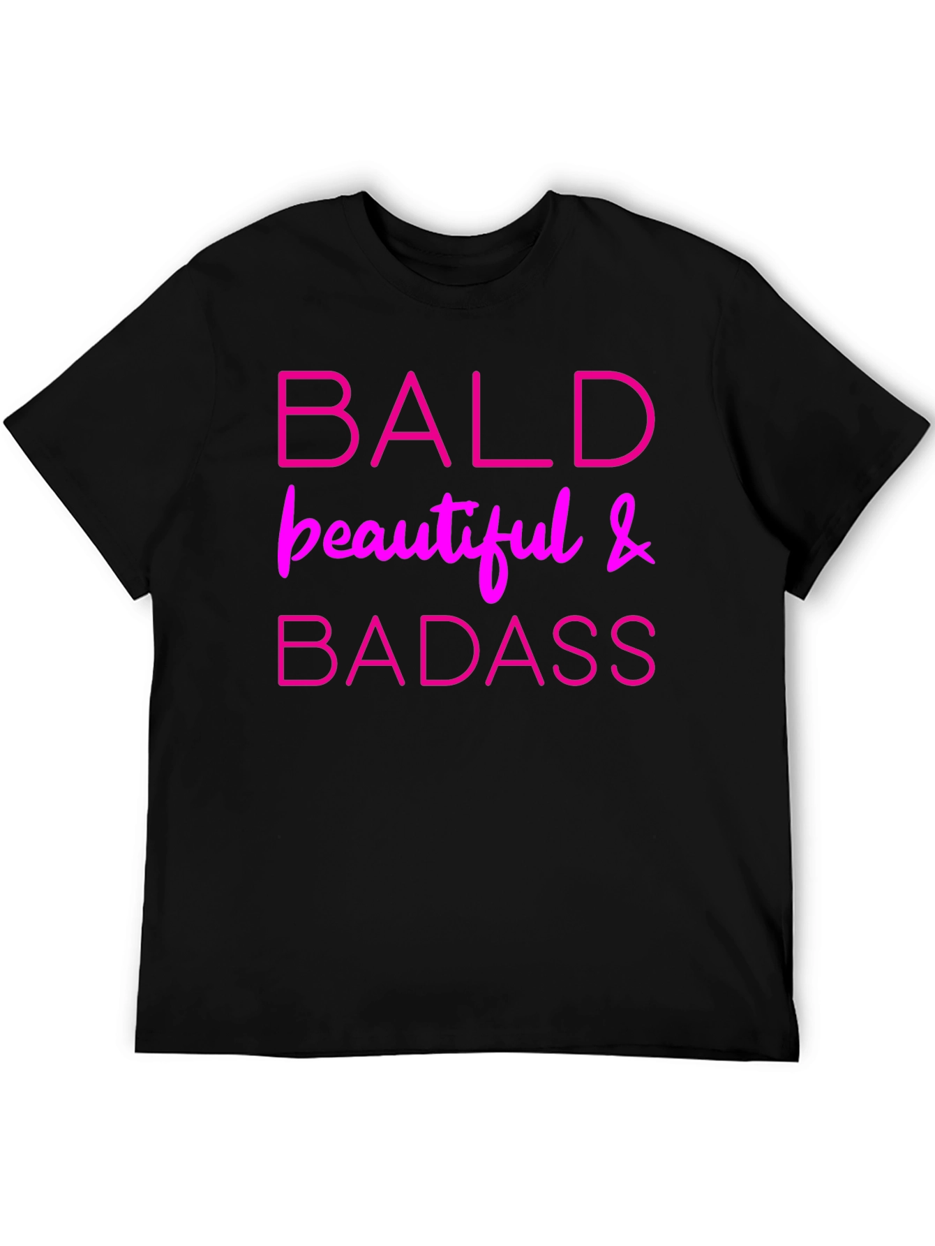 Bald Beautiful & Badass Black Graphic Tee