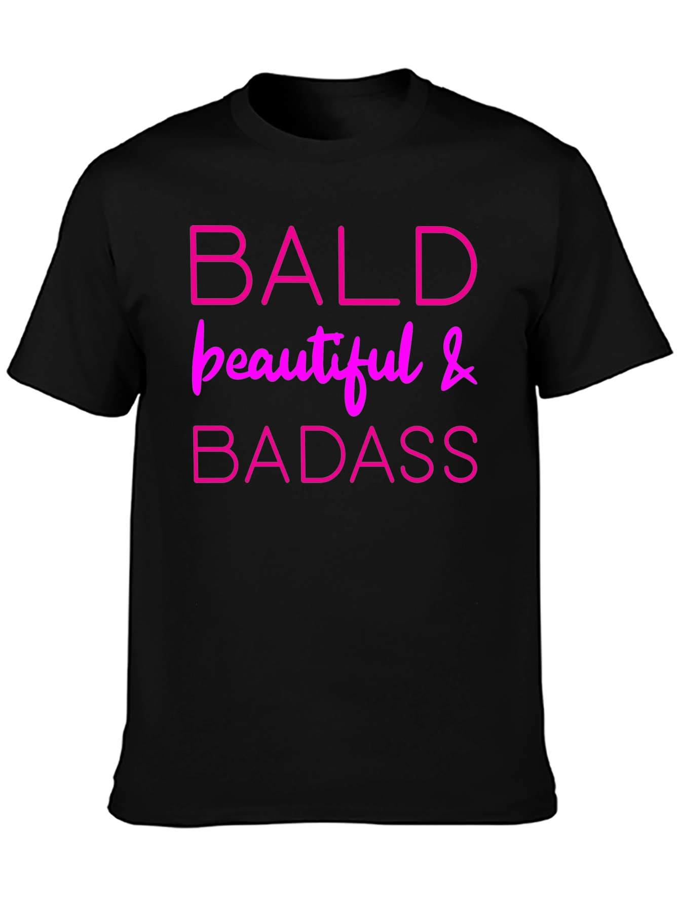 Bald Beautiful & Badass Black Graphic Tee