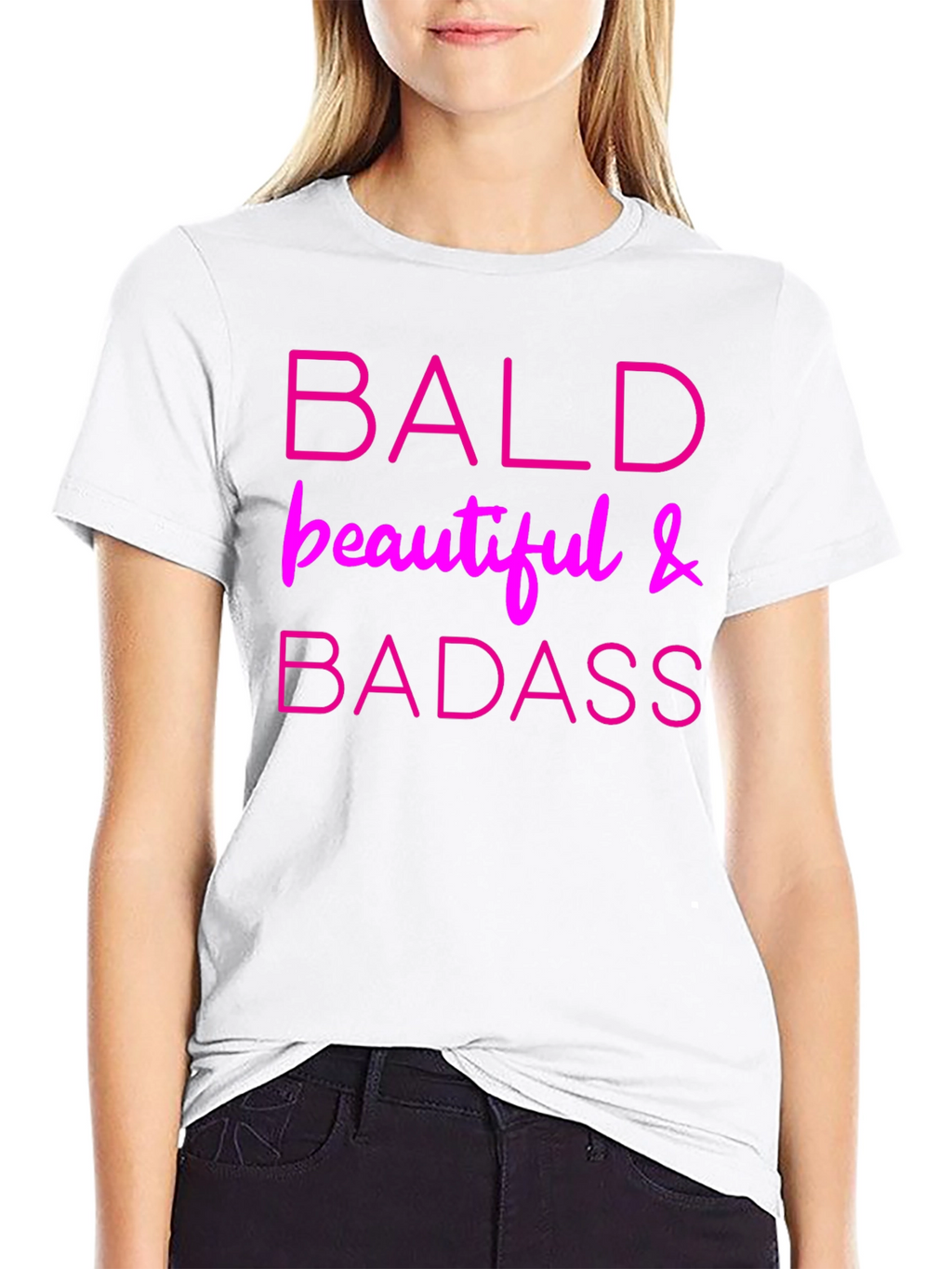 Bald Beautiful & Badass Black Graphic Tee