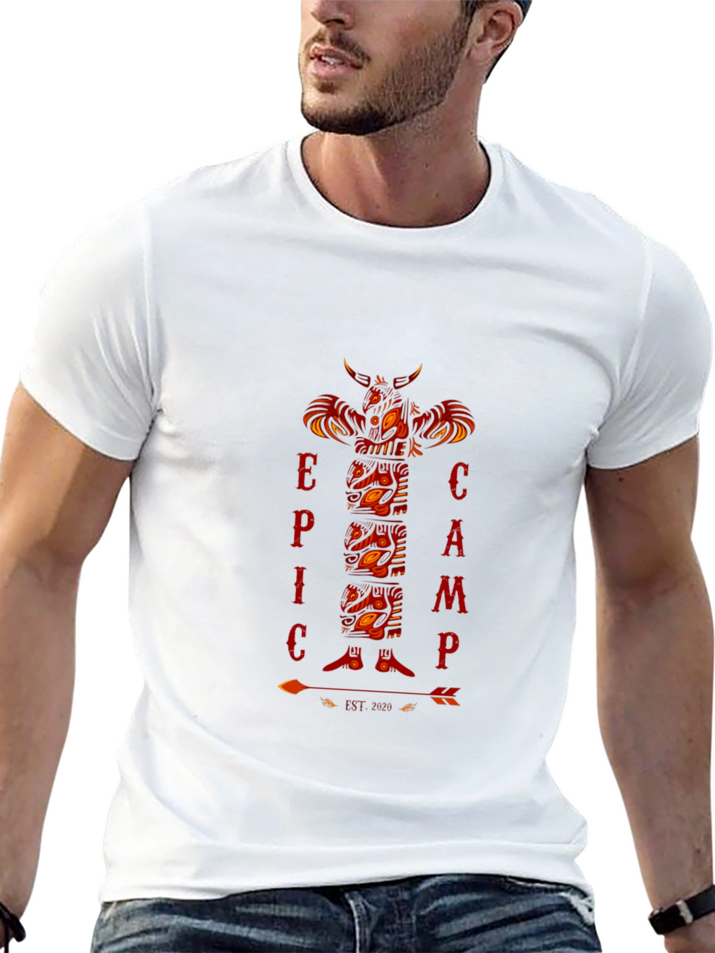 Epic Camp Totem Pole Graphic T-Shirt