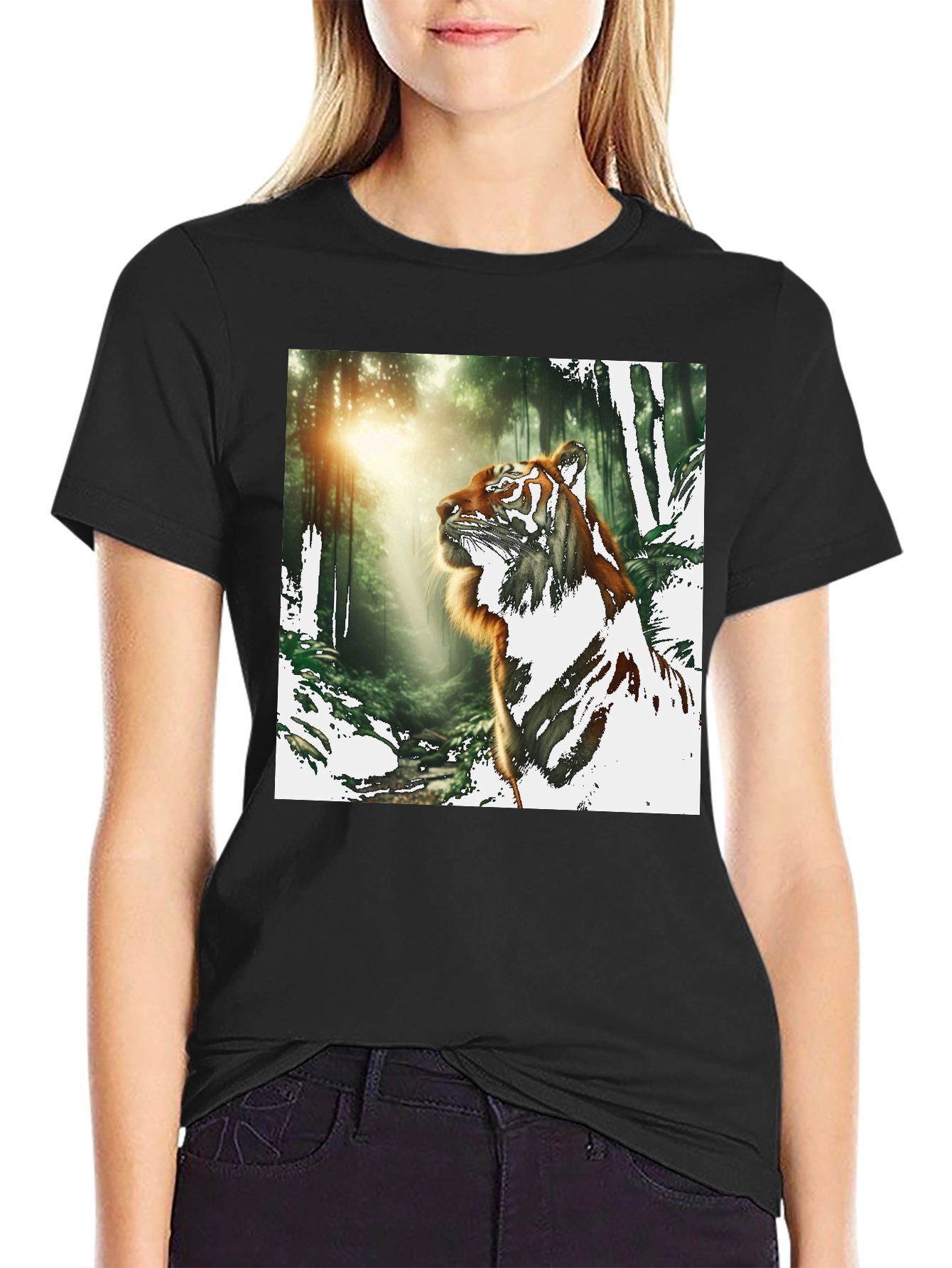 Tiger in Forest Graphic T-Shirt