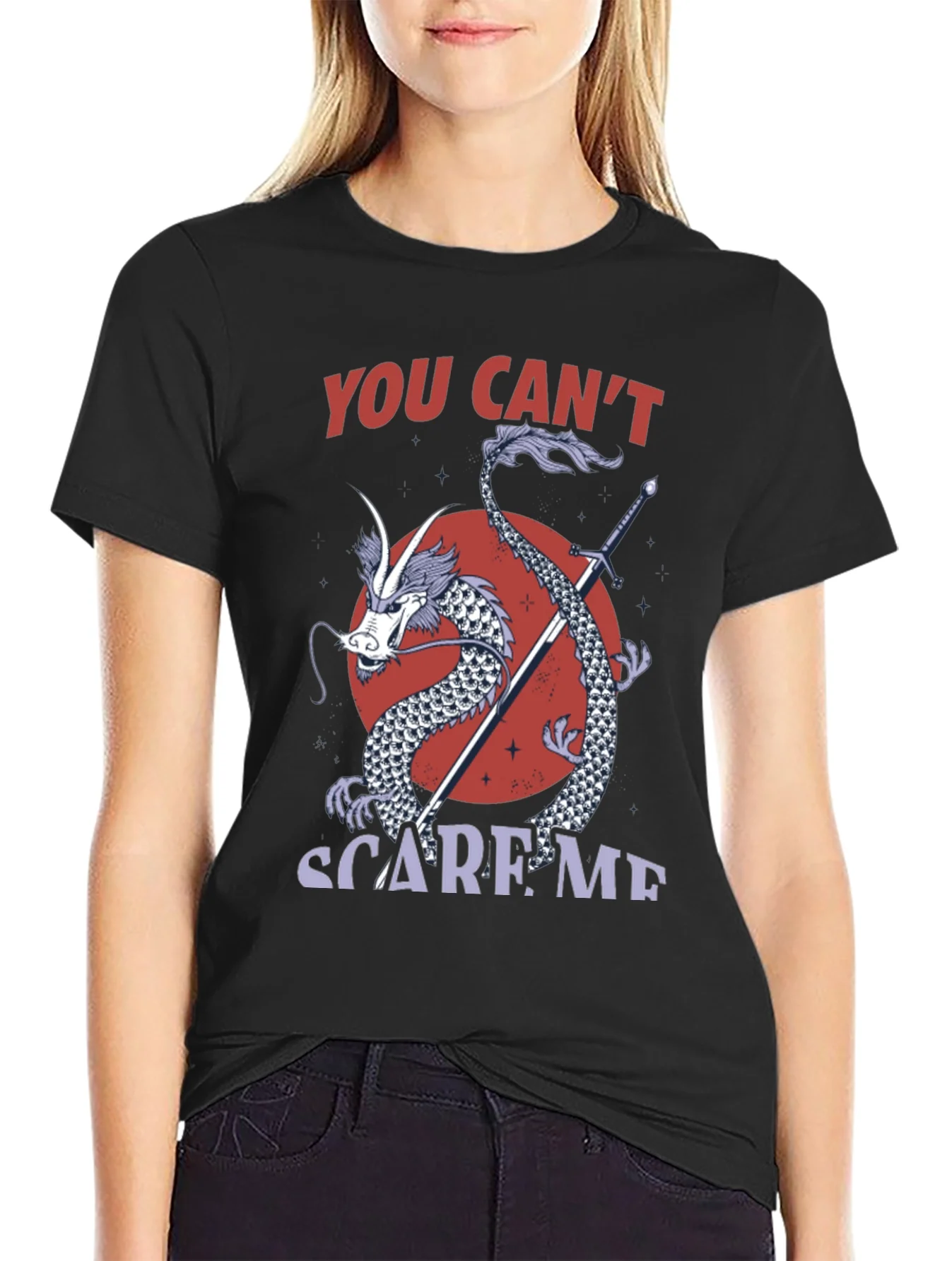 Dragon Sword Graphic Tee - You Cant Scare Me