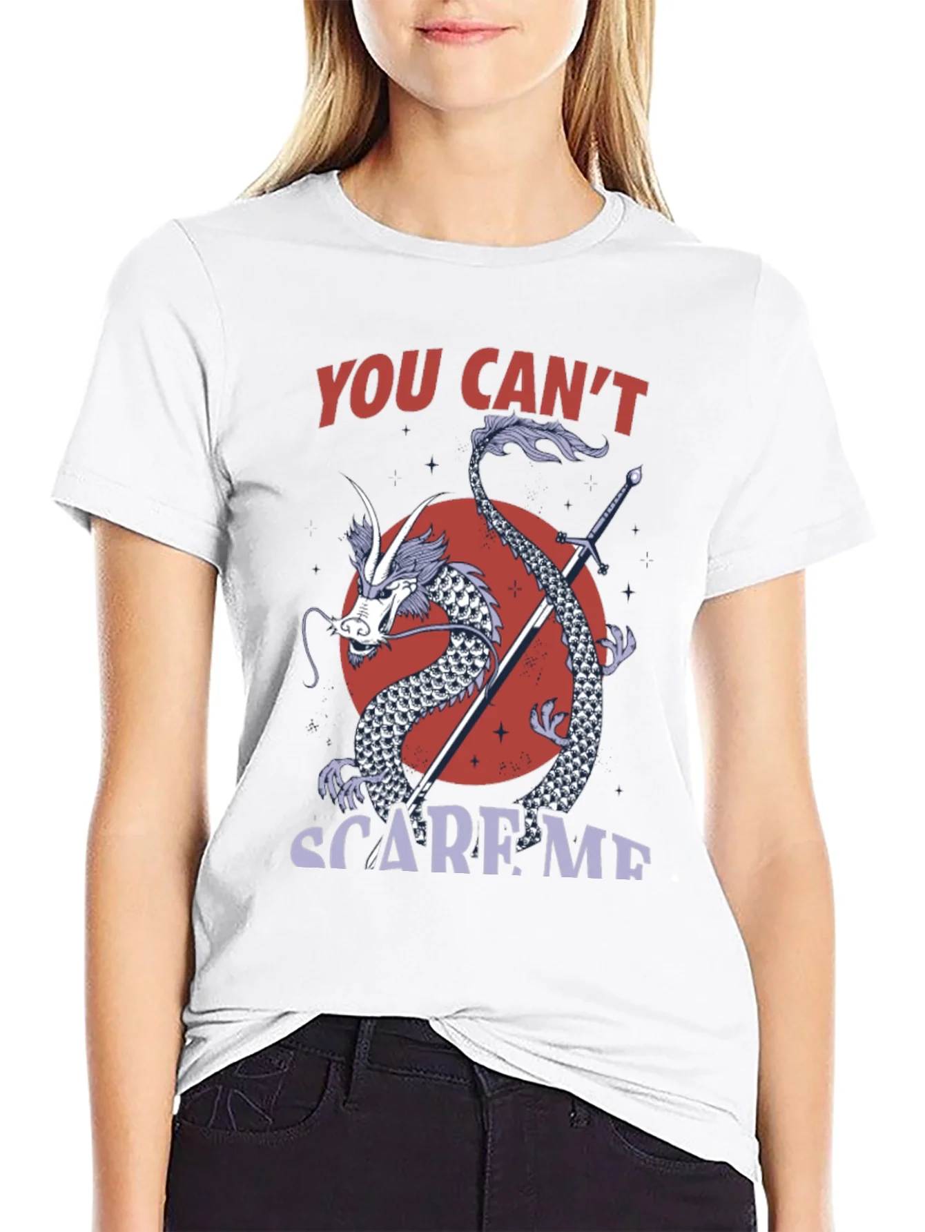 Dragon Sword Graphic Tee - You Cant Scare Me