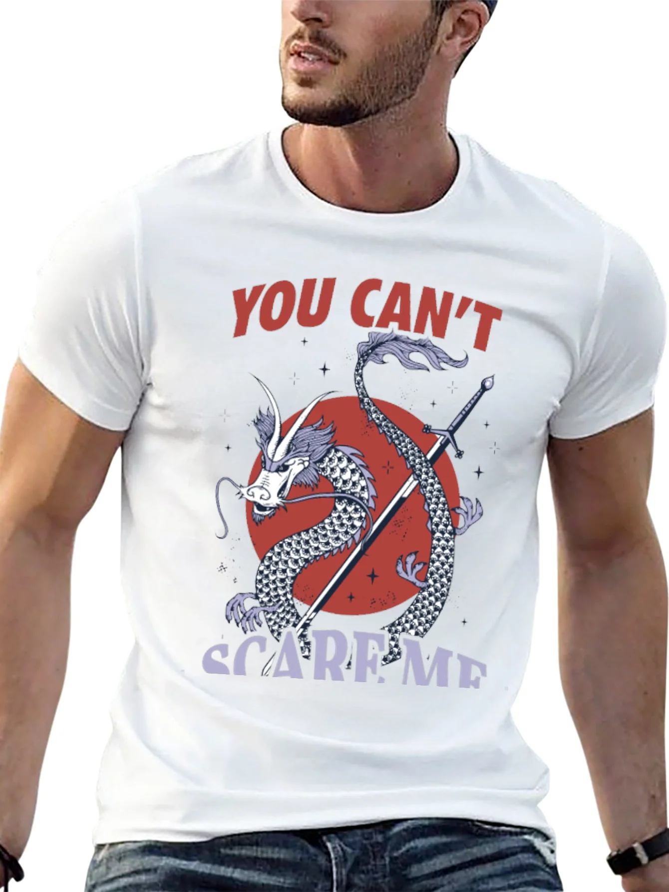 Dragon Sword Graphic Tee - You Cant Scare Me