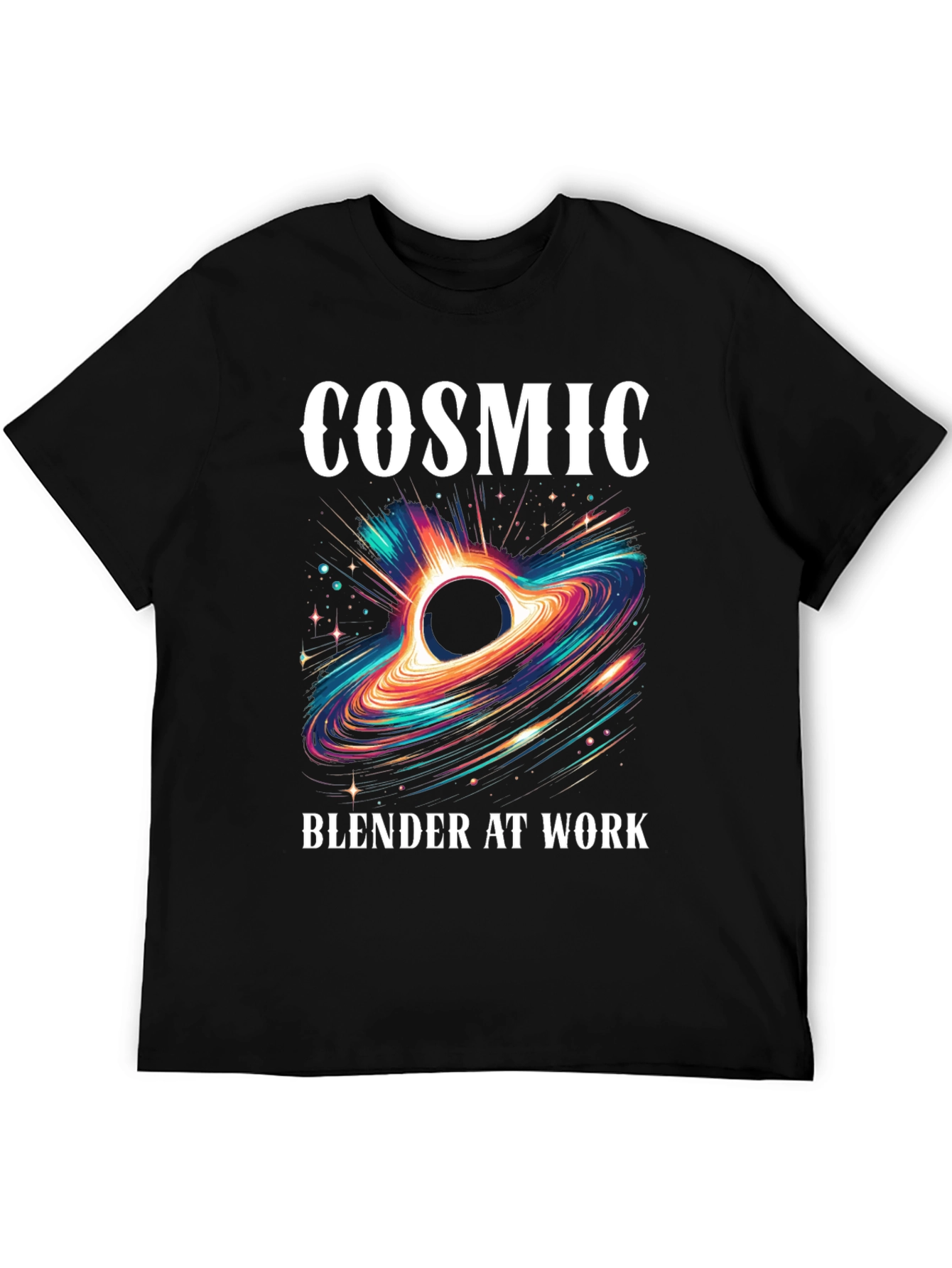 Cosmic Blender At Work Graphic Tee - Black T-Shirt