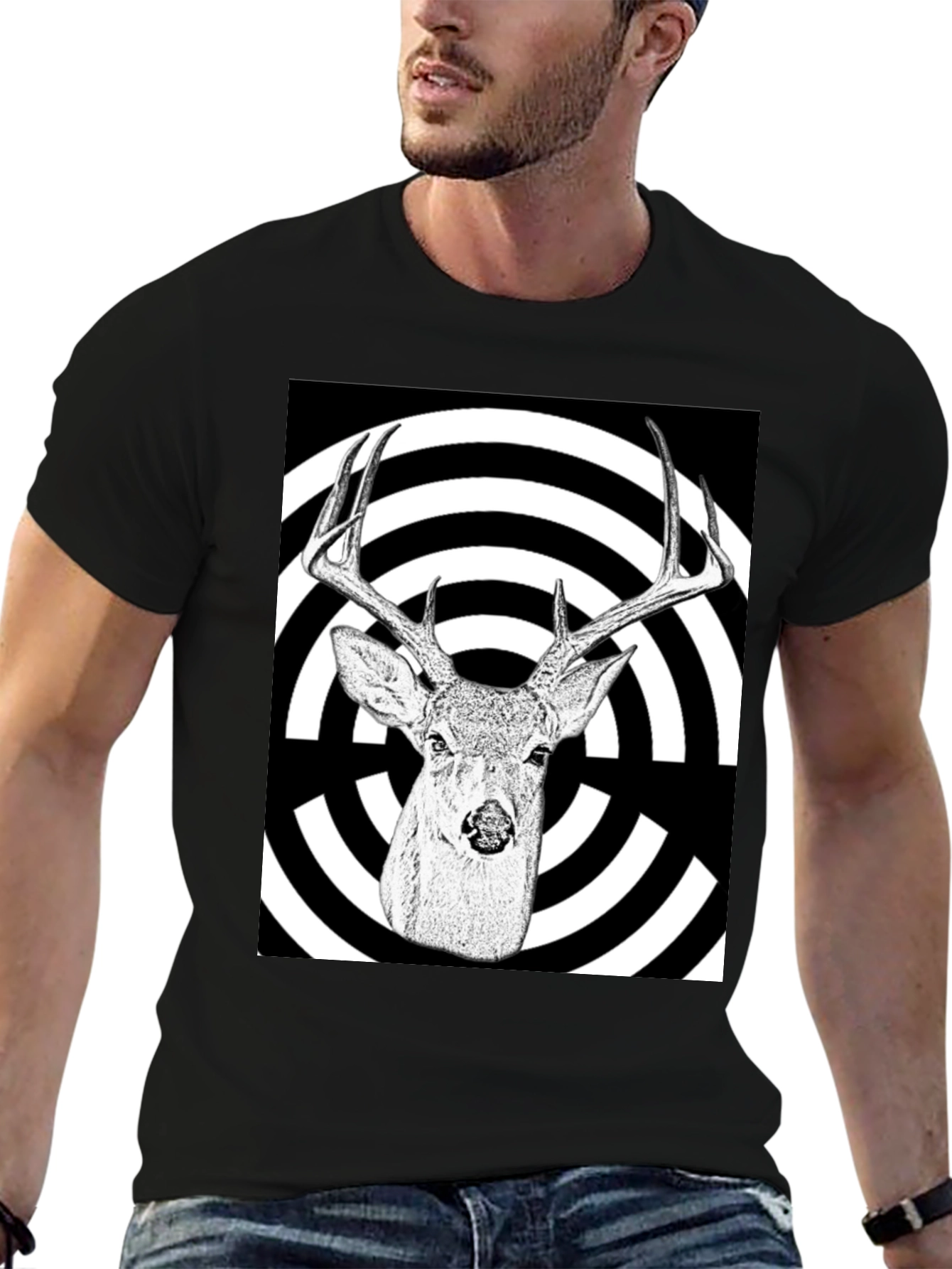 Deer Target T-Shirt - Black Graphic Tee