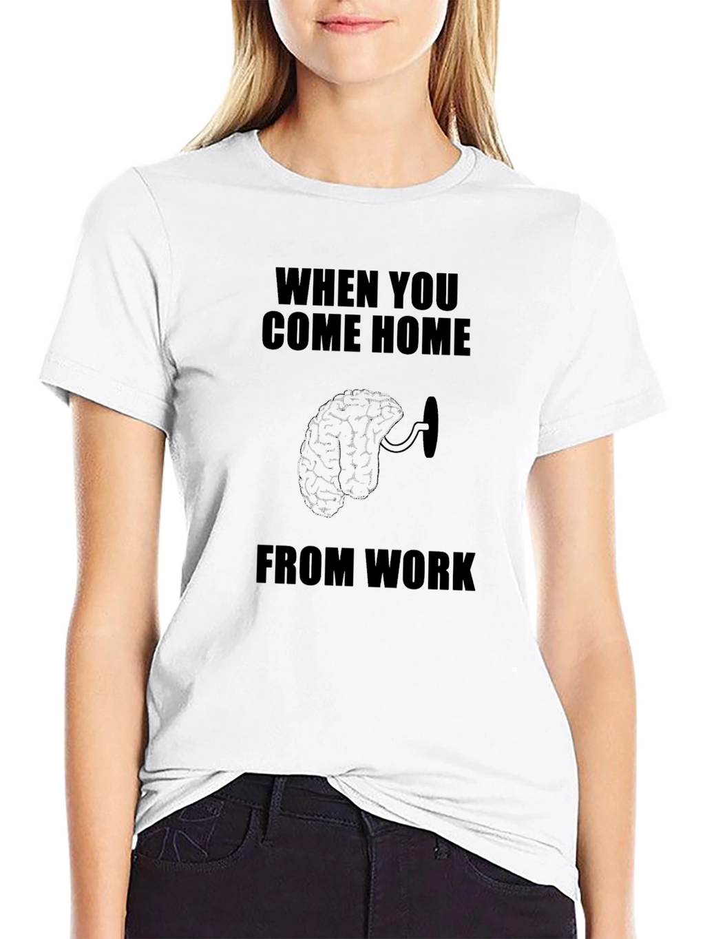 Brain Dead From Work Black Graphic T-Shirt