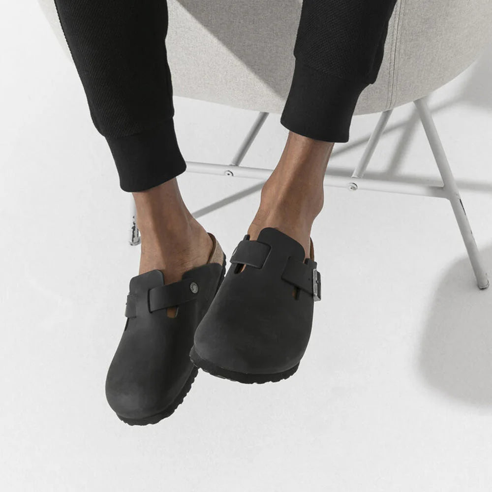 Birkenstock Boston Oiled Leather in Black
