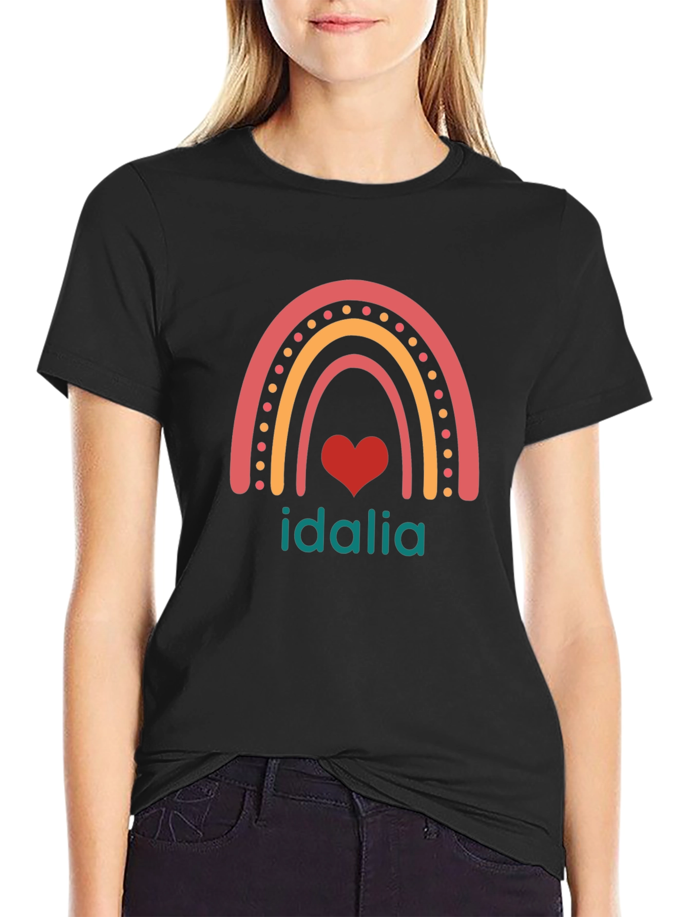 Idalia Rainbow Heart Graphic T-Shirt