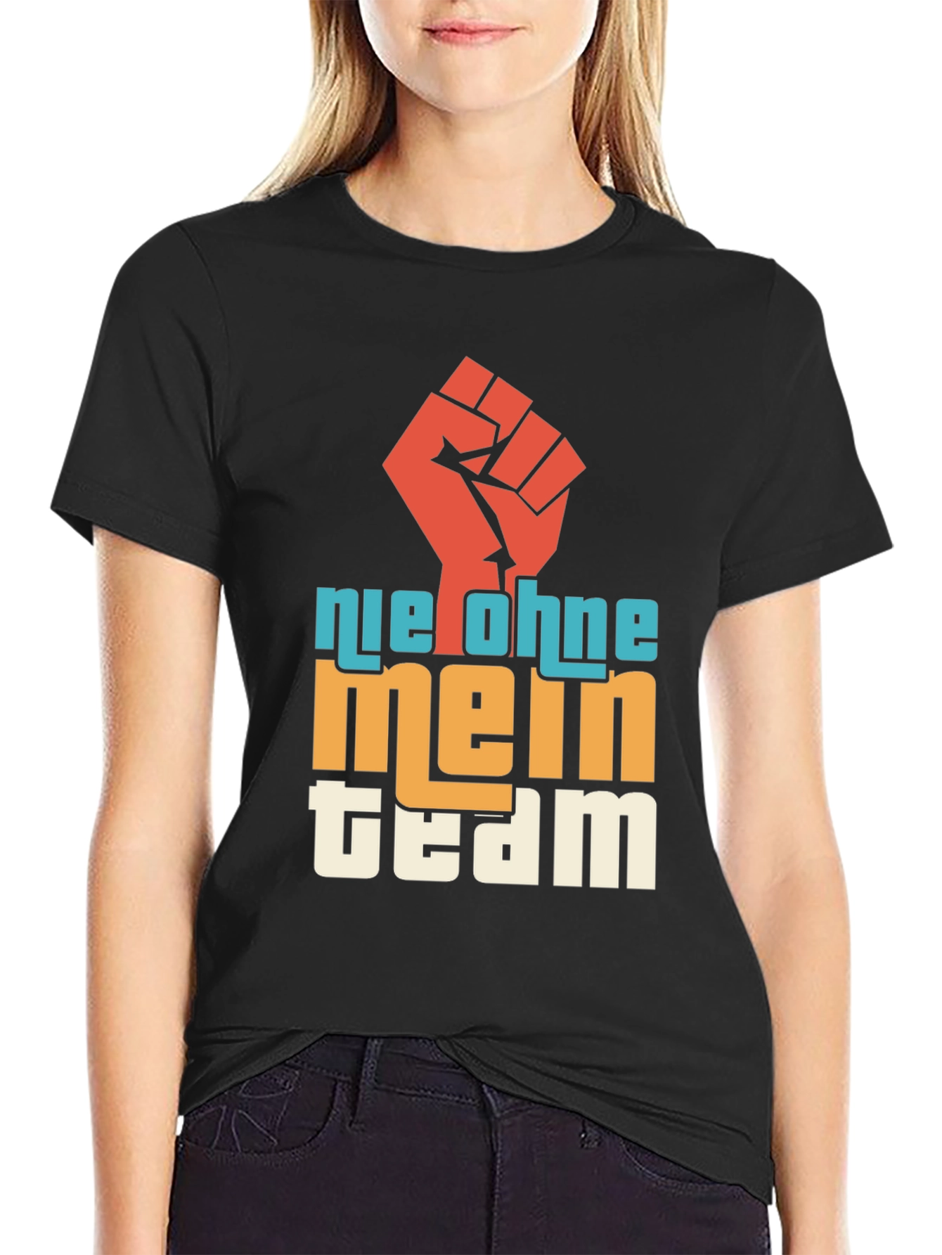 Nie Ohne Mein Team Graphic Tee - Black