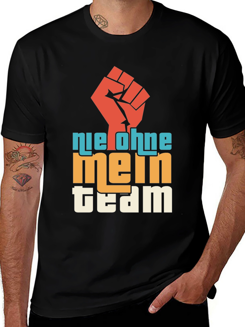 Nie Ohne Mein Team Graphic Tee - Black