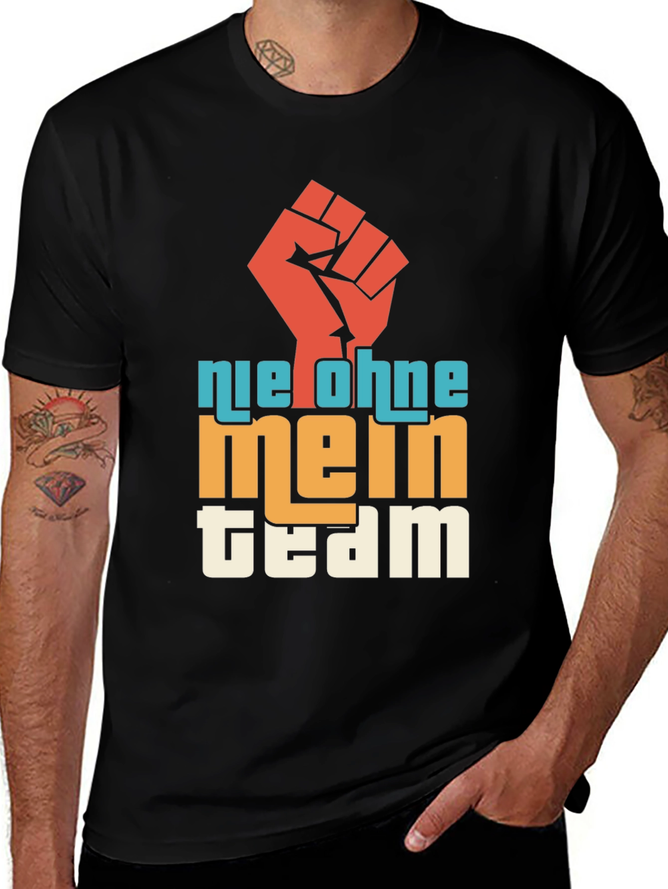 Nie Ohne Mein Team Graphic Tee - Black