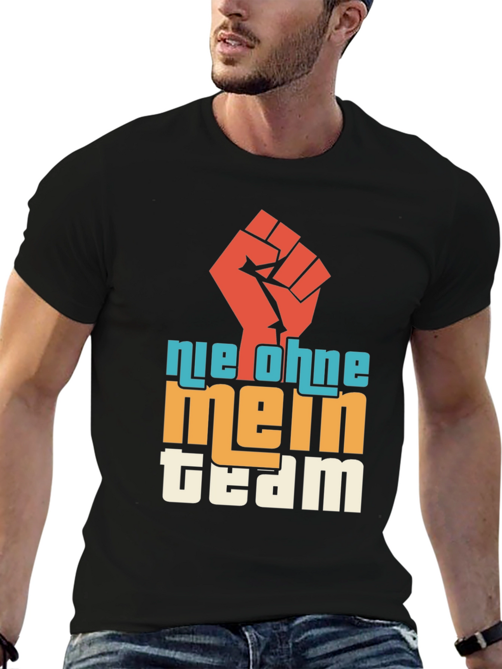 Nie Ohne Mein Team Graphic Tee - Black