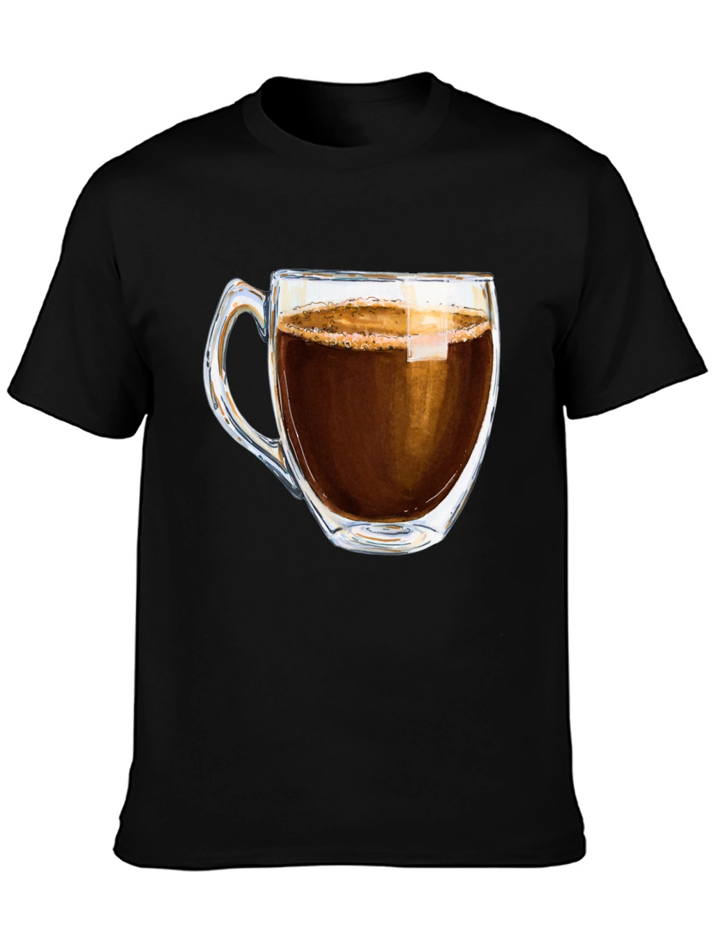 Coffee Cup Graphic Tee - Black Casual T-Shirt