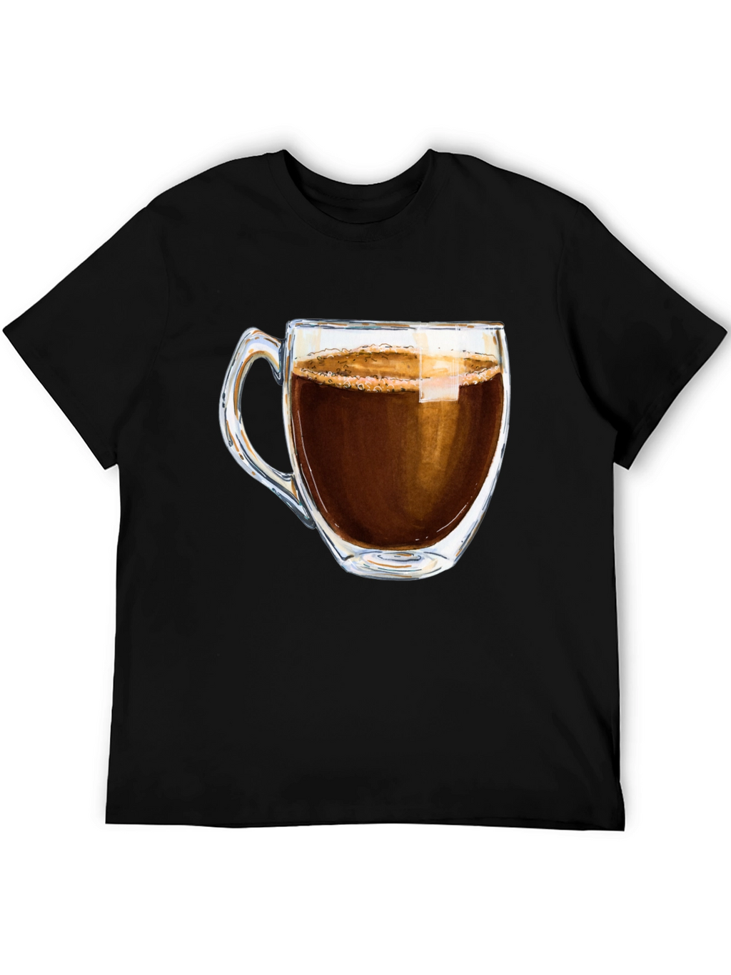 Coffee Cup Graphic Tee - Black Casual T-Shirt