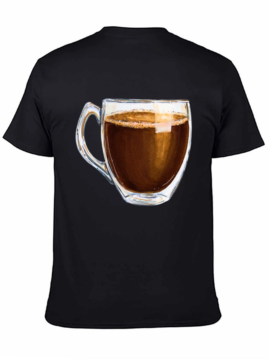 Coffee Cup Graphic Tee - Black Casual T-Shirt