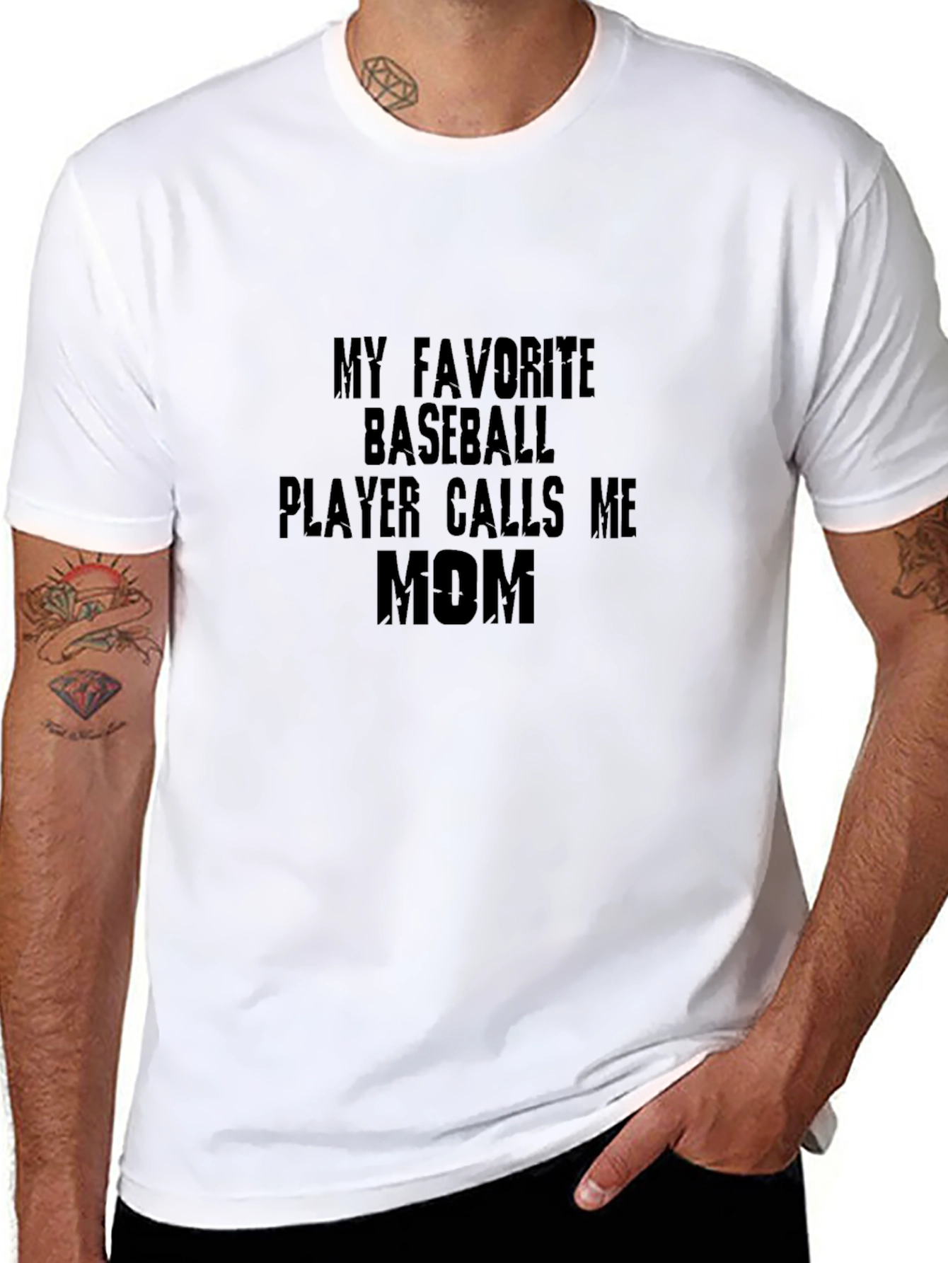 Baseball Mom T-Shirt - My Favorite Player Calls Me Mom