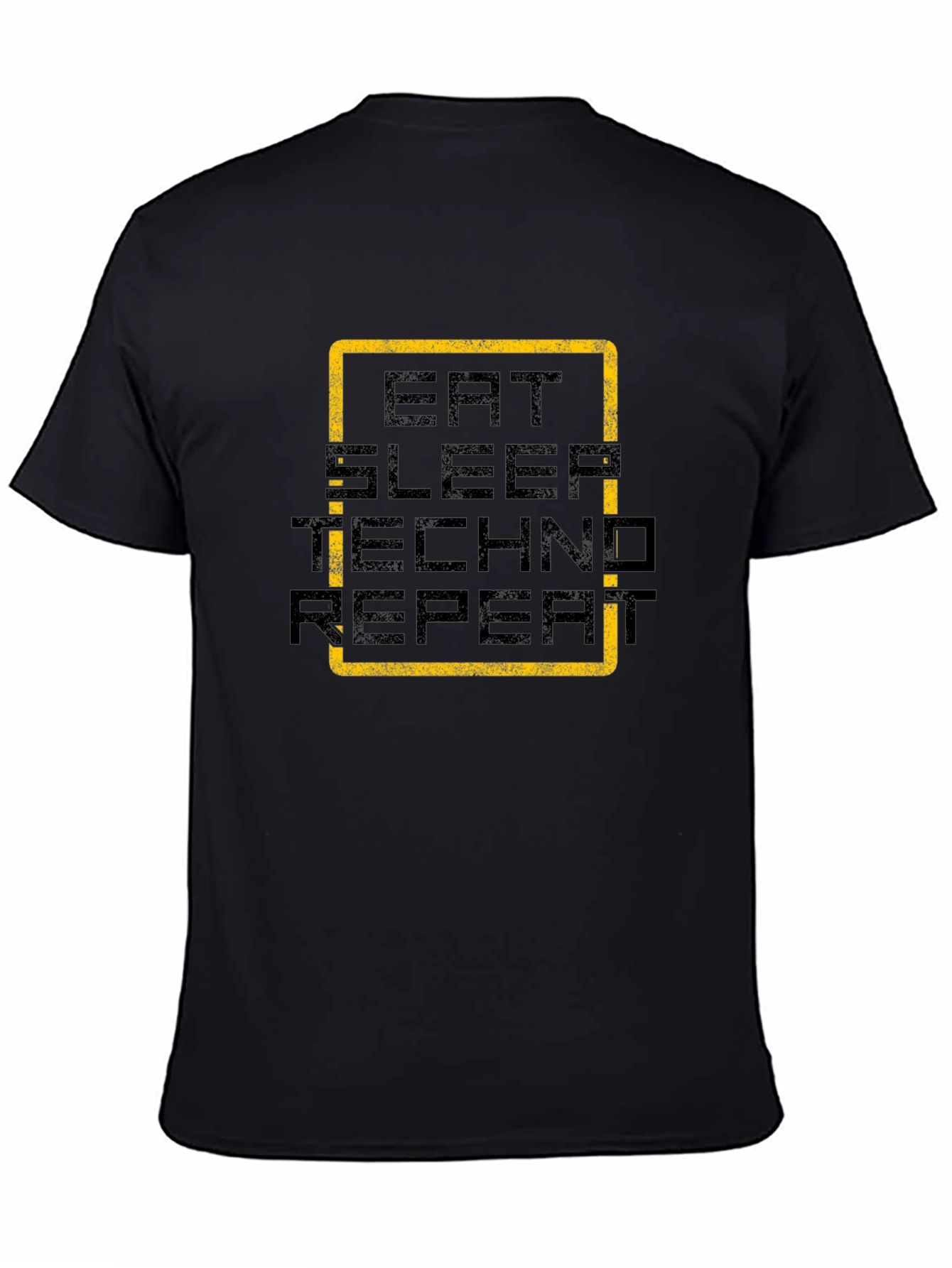 Eat Sleep Techno Repeat Black Graphic Tee