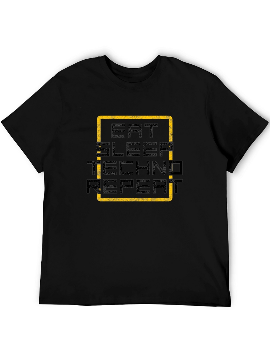 Eat Sleep Techno Repeat Black Graphic Tee