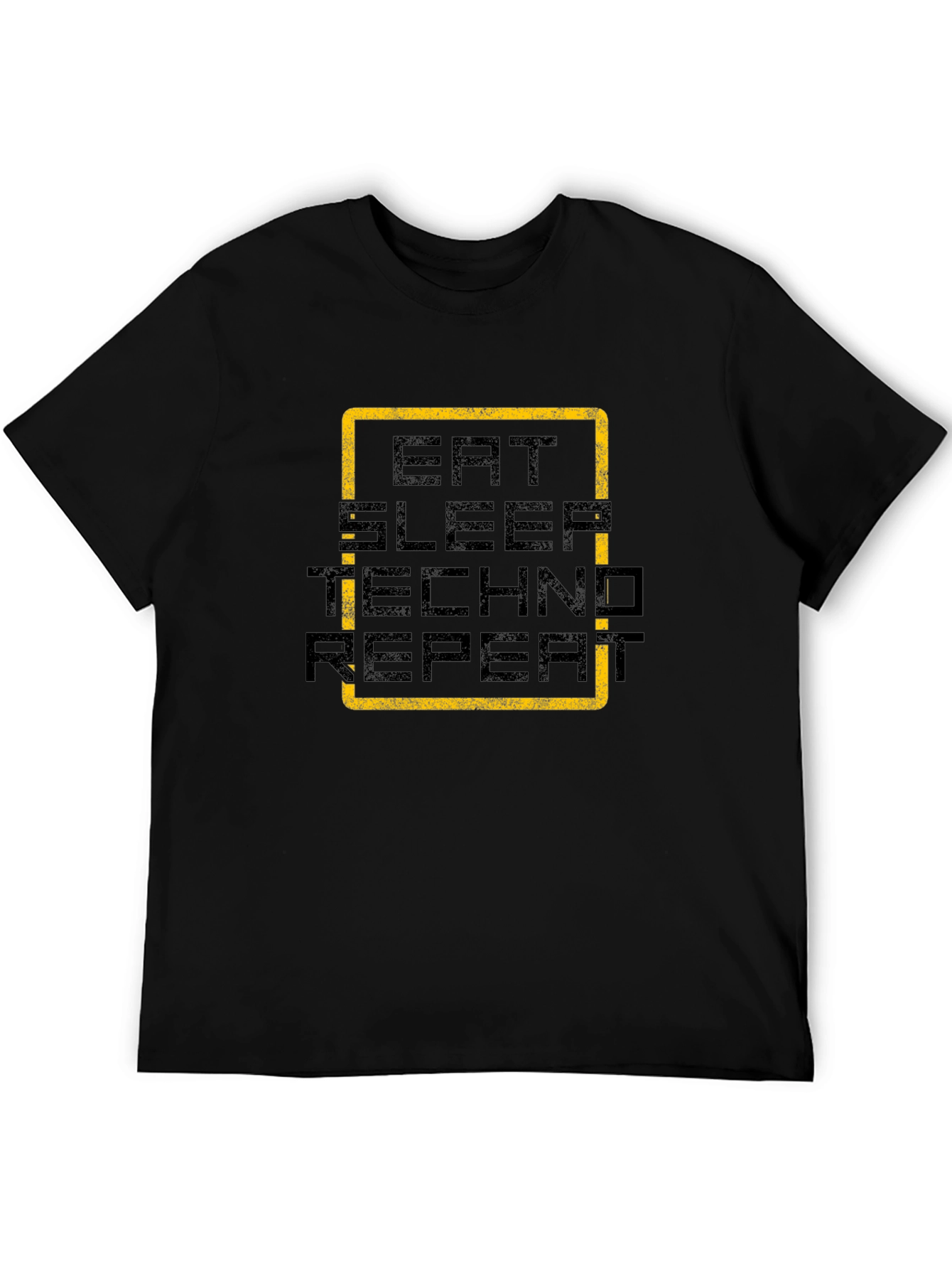 Eat Sleep Techno Repeat Black Graphic Tee