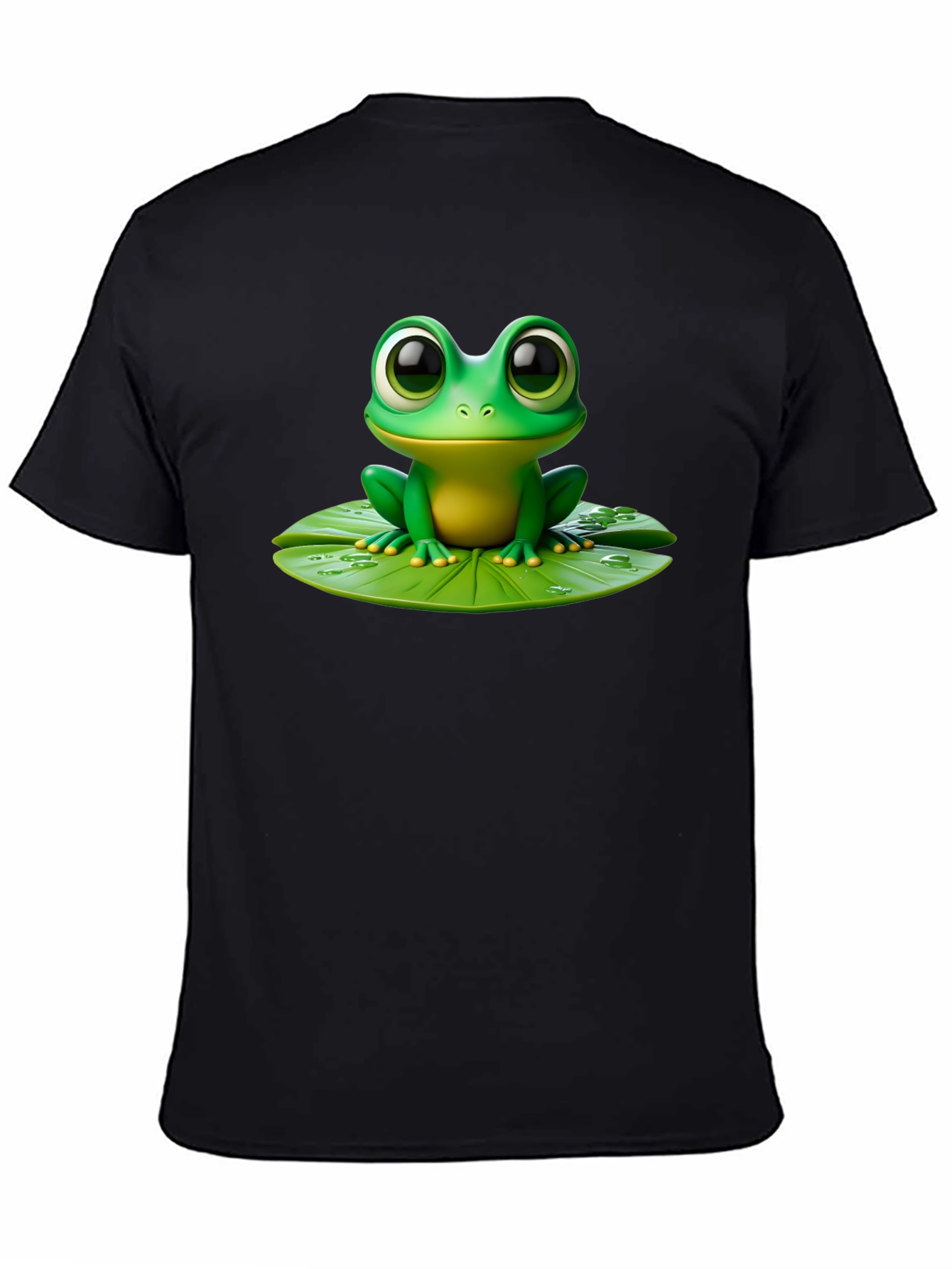 Frog on Lily Pad Graphic Tee - Black