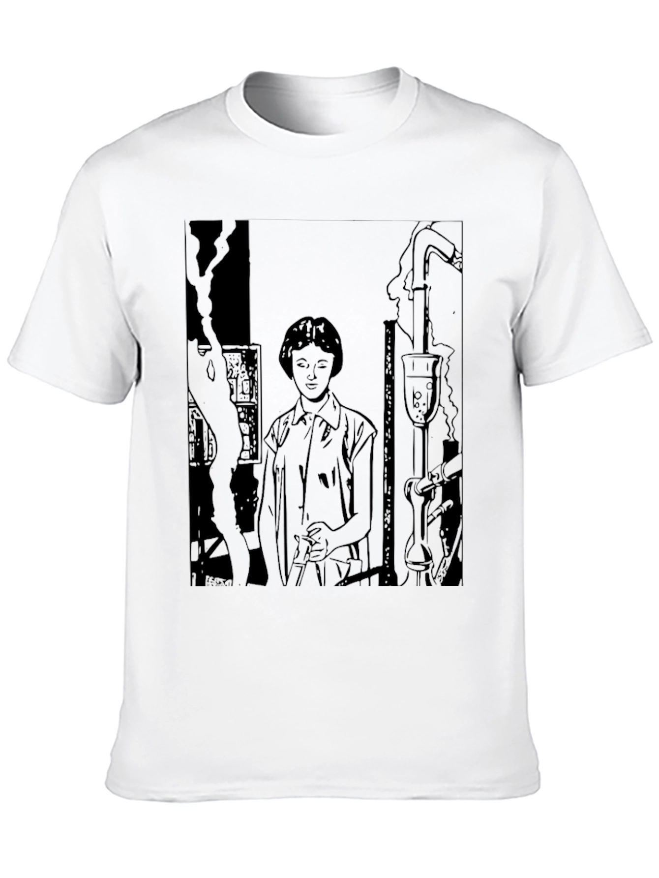 Science Sketch Graphic T-Shirt - Black