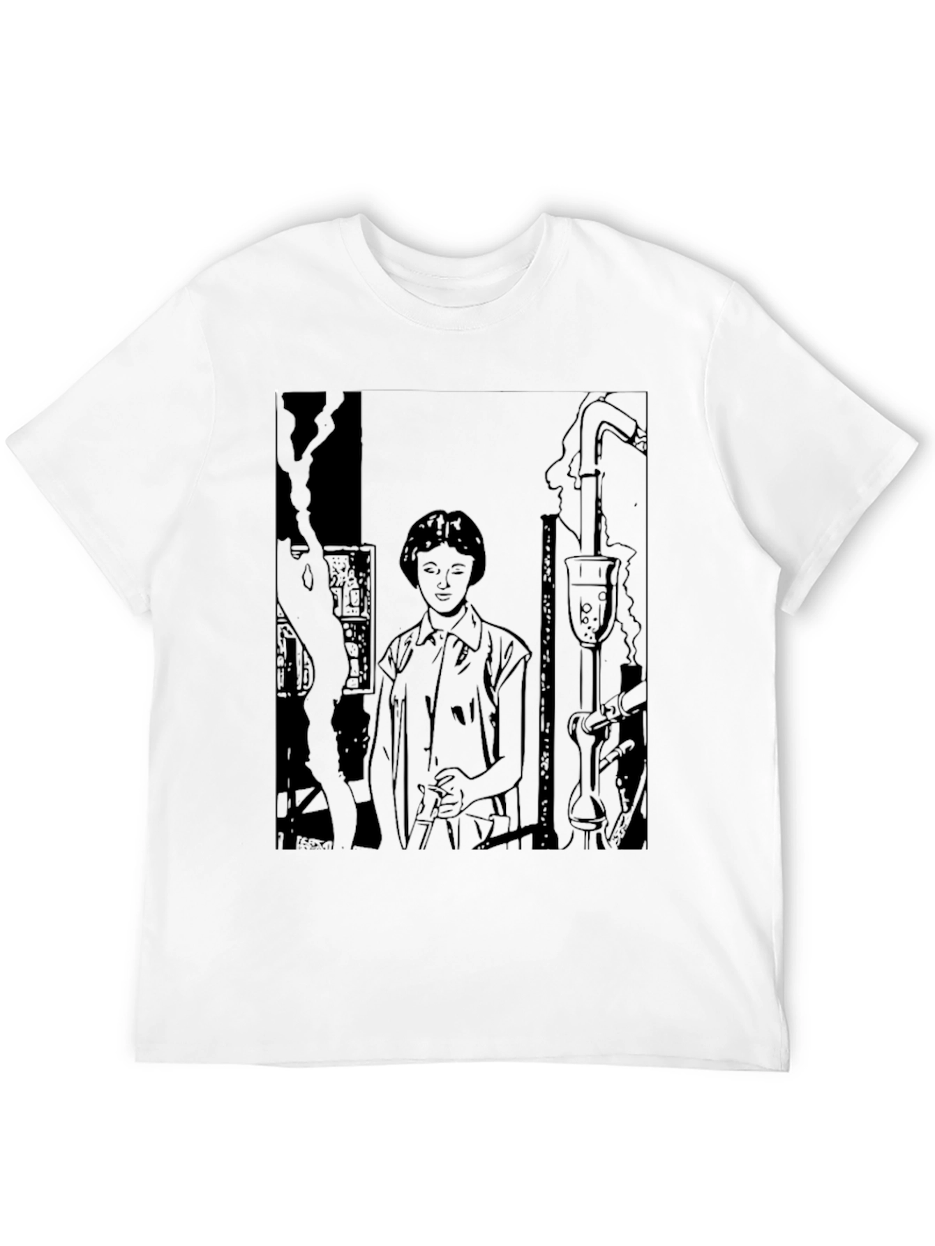 Science Sketch Graphic T-Shirt - Black