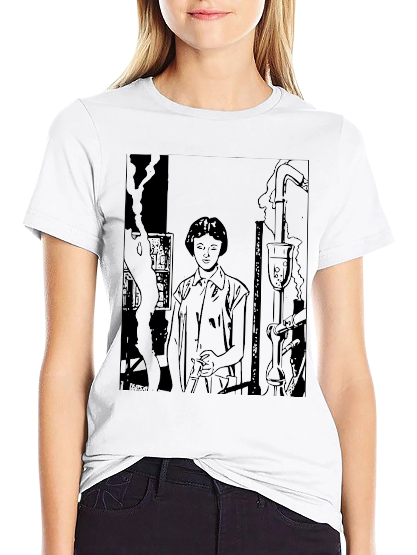 Science Sketch Graphic T-Shirt - Black