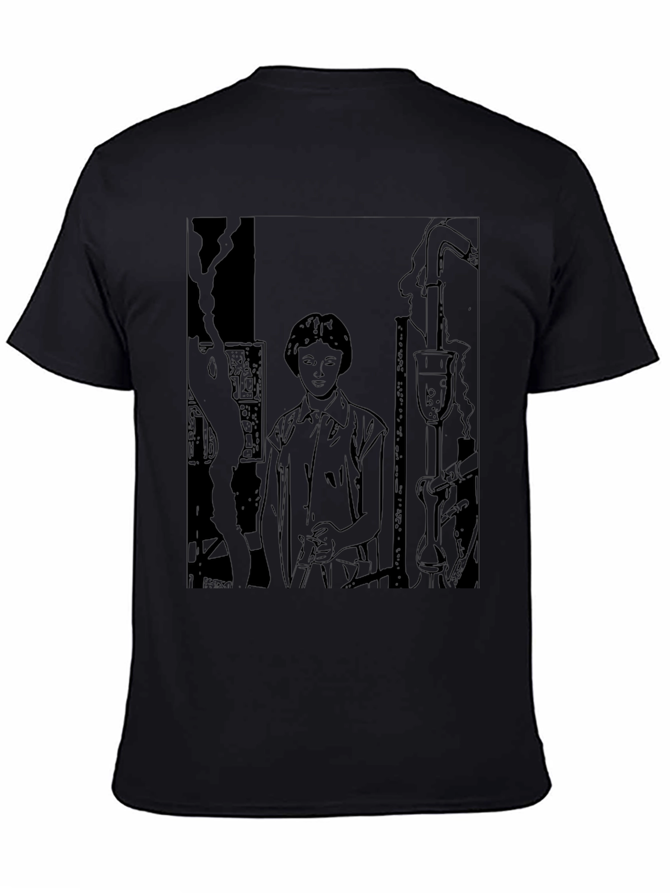 Science Sketch Graphic T-Shirt - Black