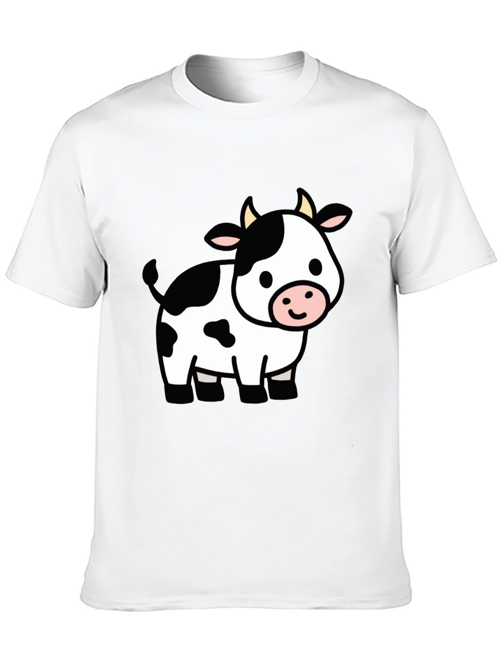 Cute Cow Graphic Black T-Shirt