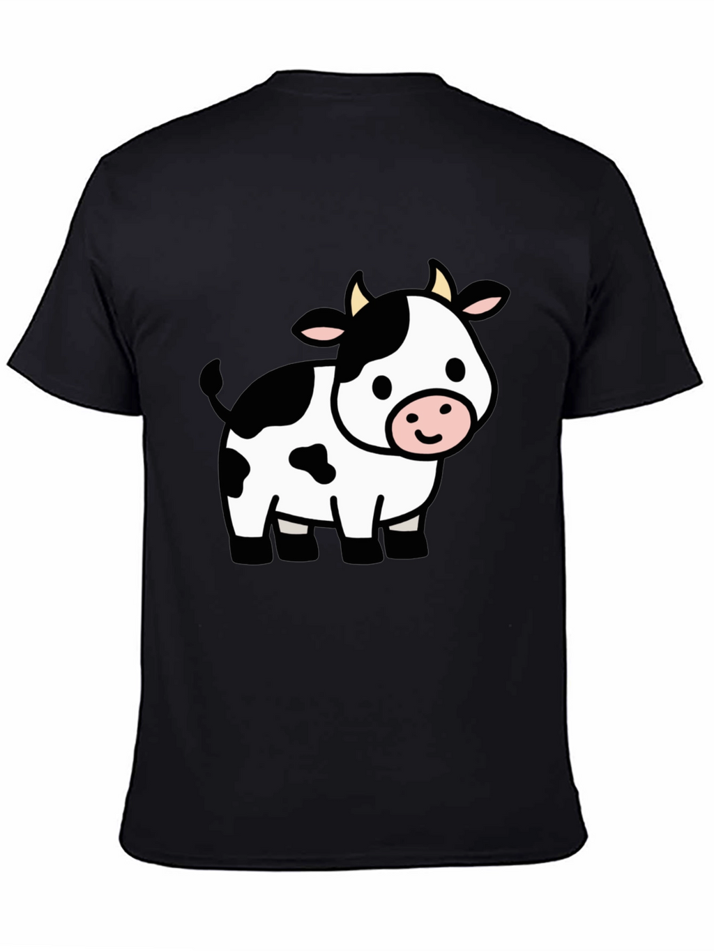 Cute Cow Graphic Black T-Shirt
