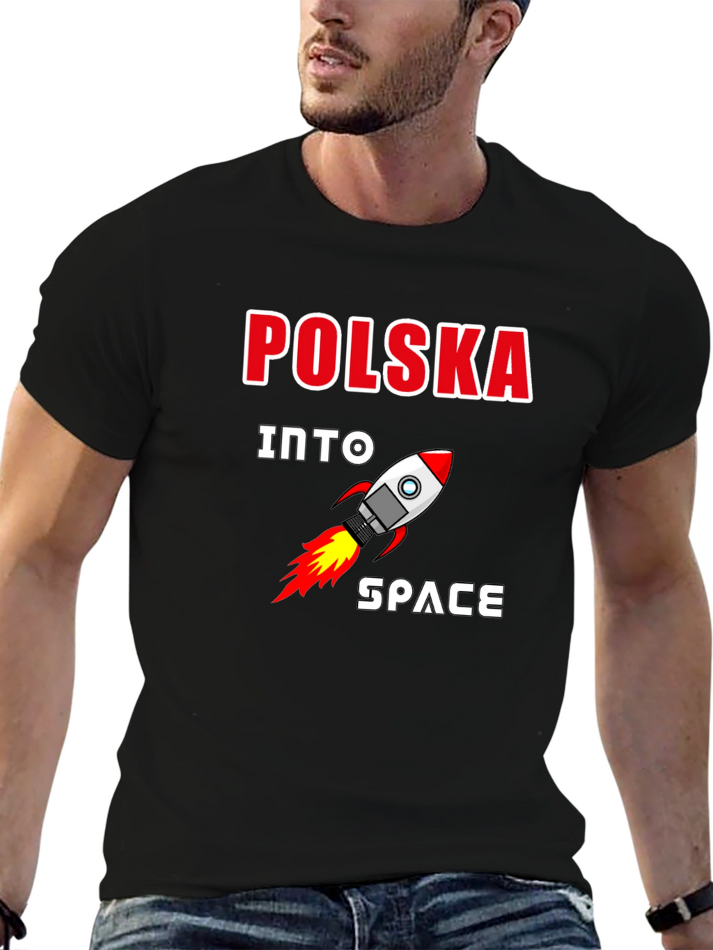 Polska Into Space Black T-Shirt