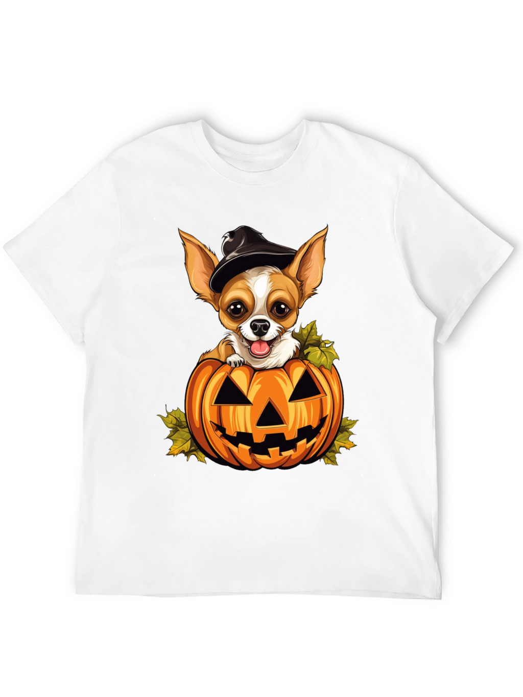 Halloween Chihuahua in Pumpkin T-Shirt