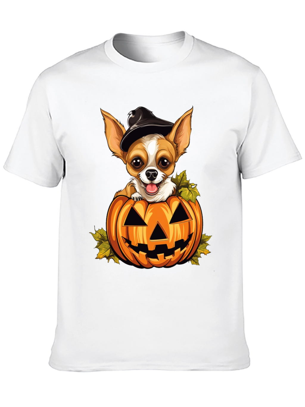 Halloween Chihuahua in Pumpkin T-Shirt