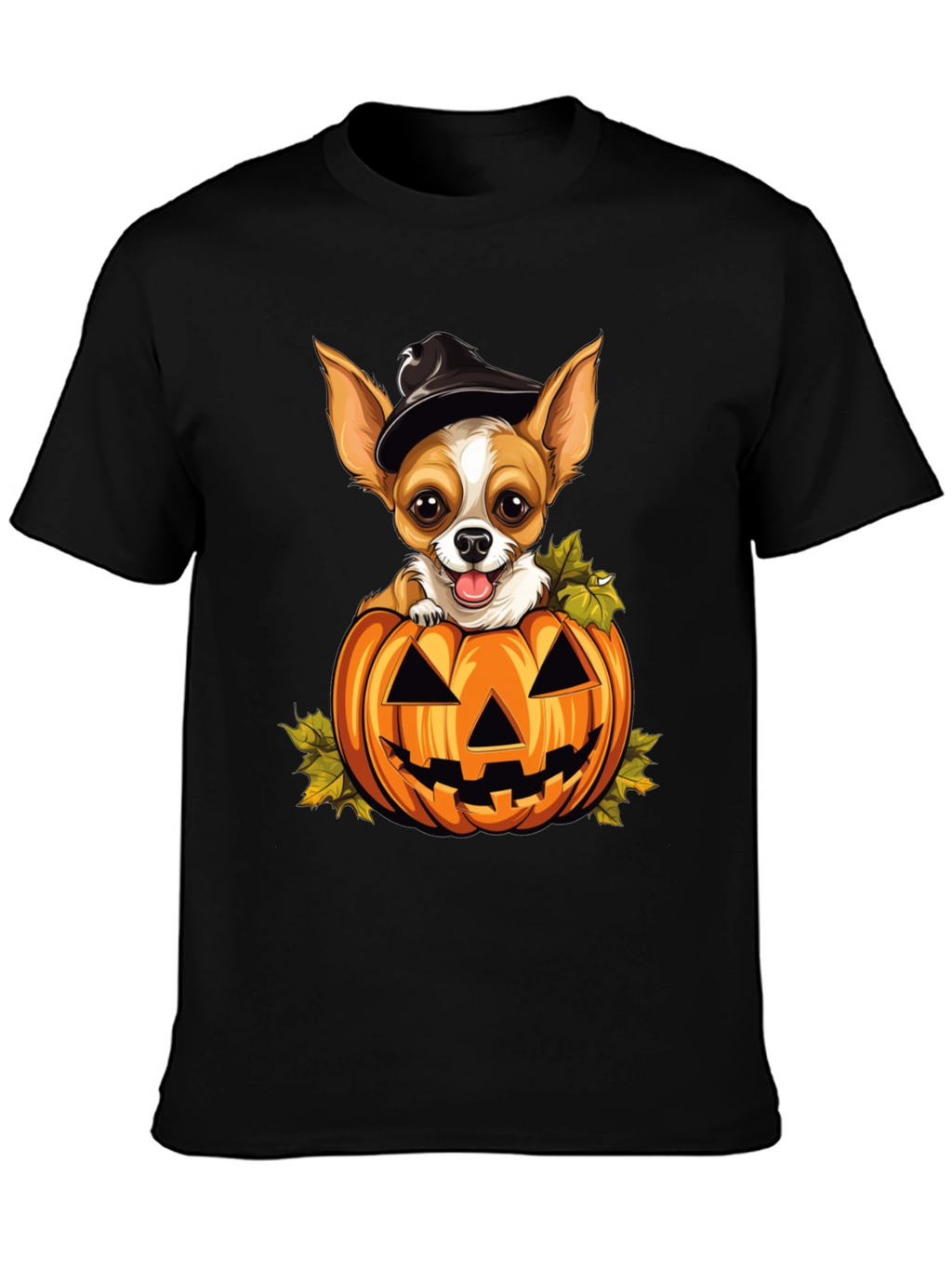 Halloween Chihuahua in Pumpkin T-Shirt