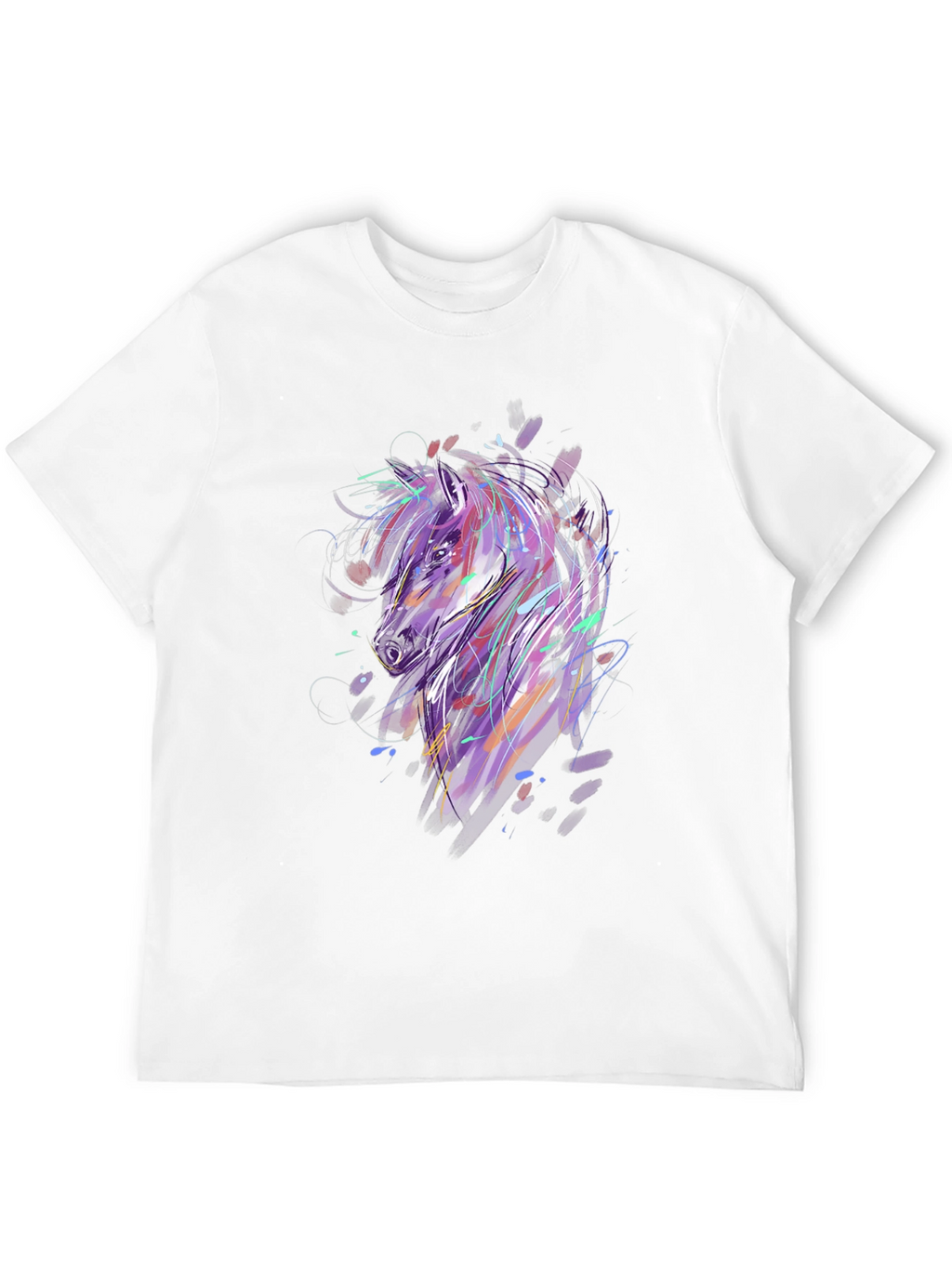 Abstract Horse Graphic Black T-Shirt