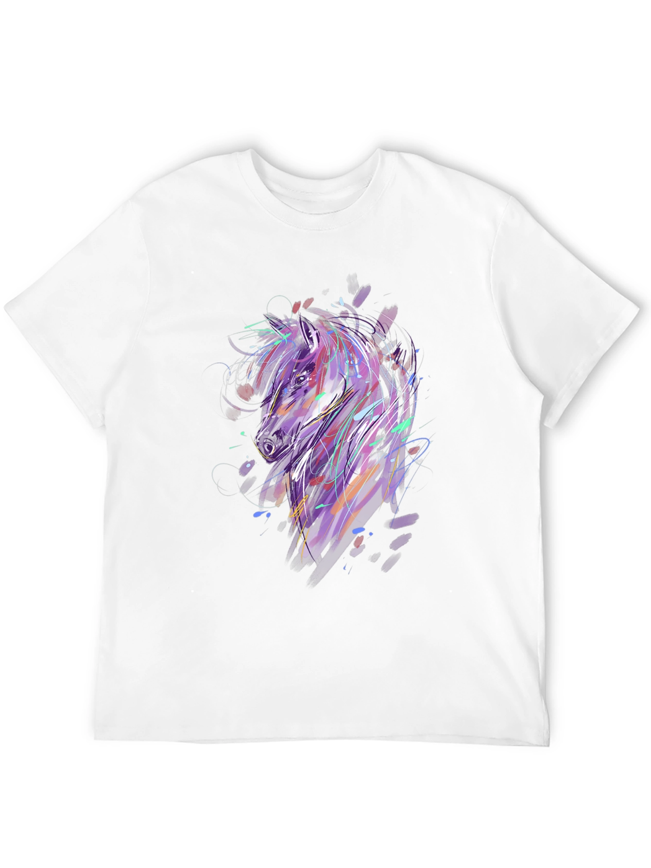 Abstract Horse Graphic Black T-Shirt