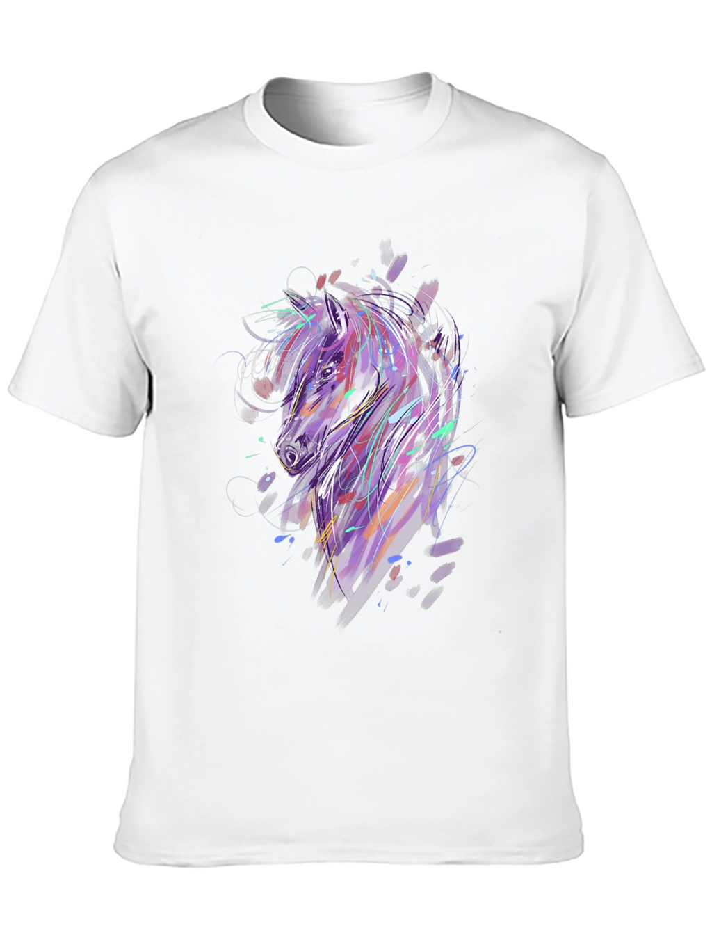 Abstract Horse Graphic Black T-Shirt