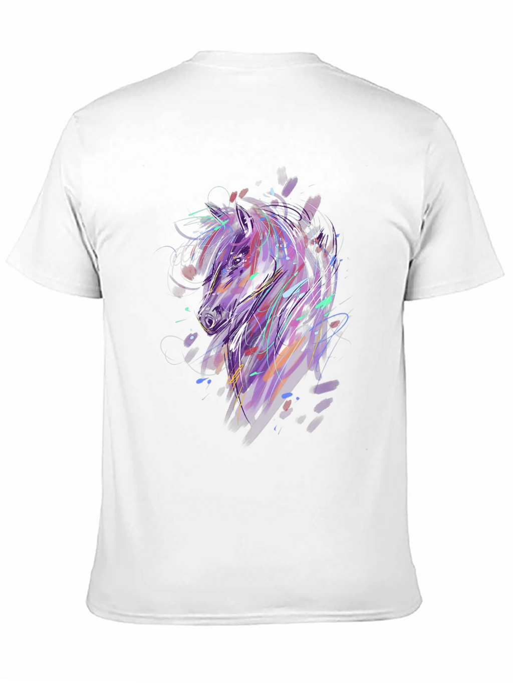 Abstract Horse Graphic Black T-Shirt