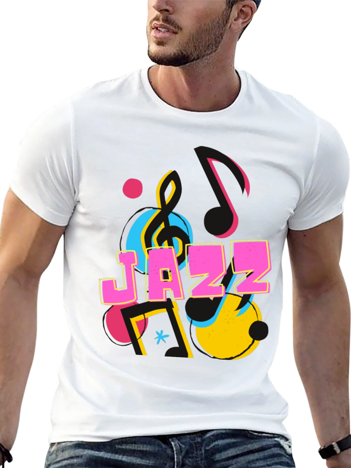 Jazz Graphic Print Crew Neck T-Shirt