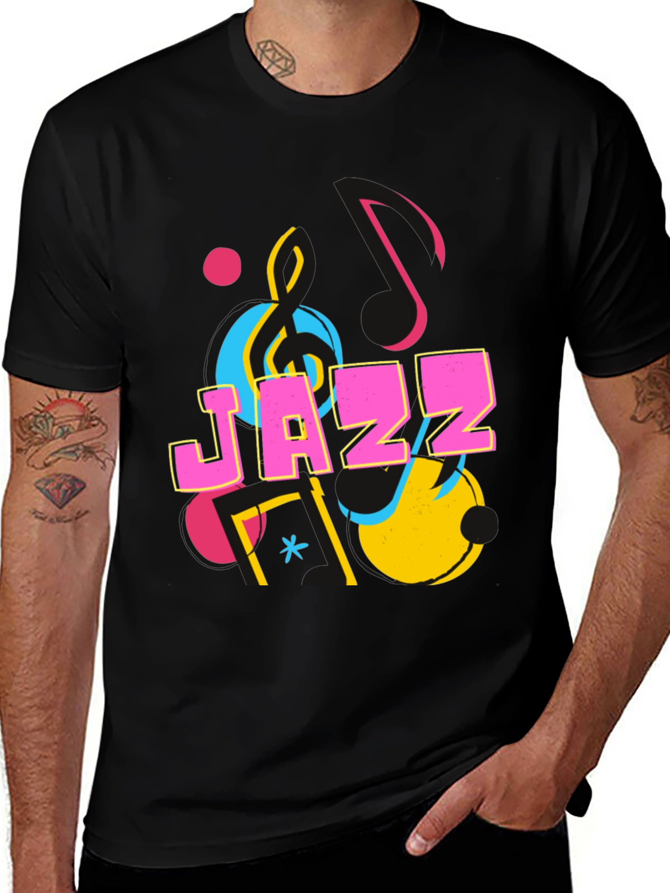 Jazz Graphic Print Crew Neck T-Shirt