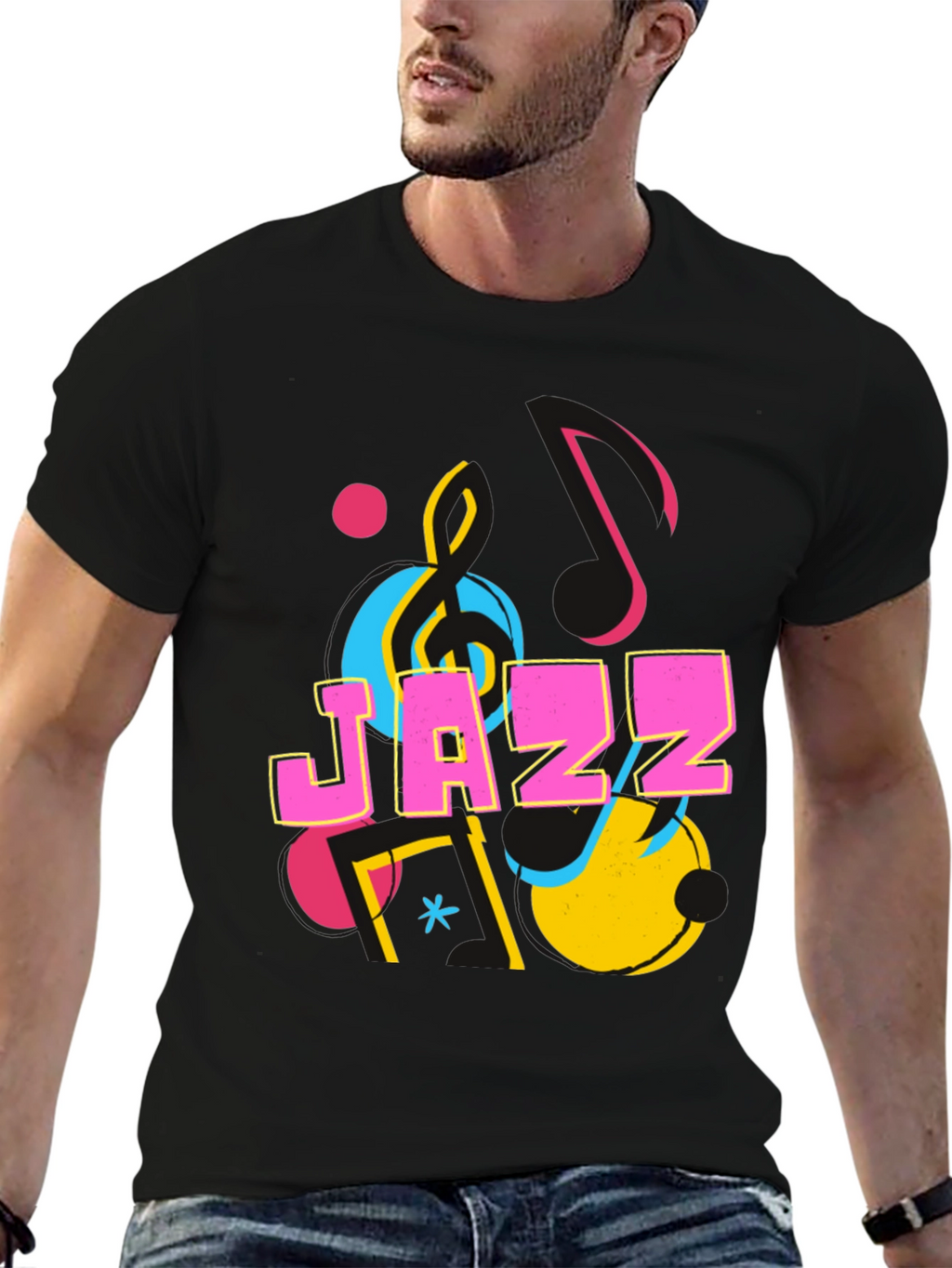 Jazz Graphic Print Crew Neck T-Shirt