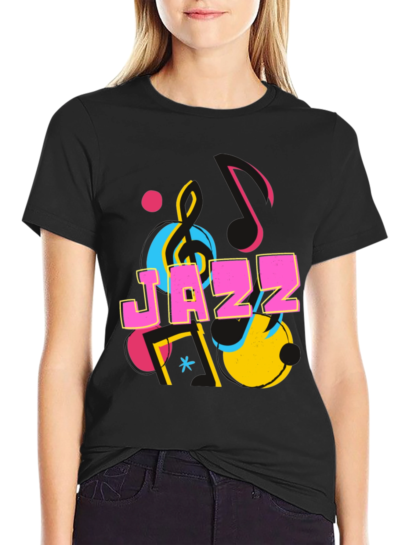 Jazz Graphic Print Crew Neck T-Shirt