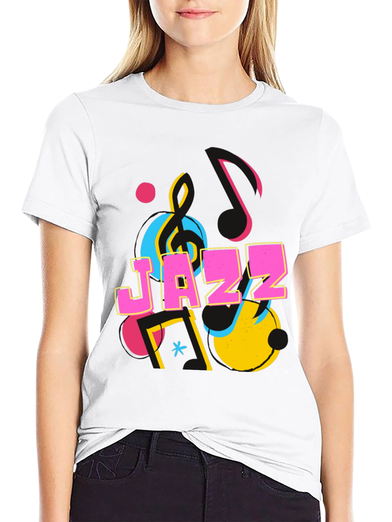 Jazz Graphic Print Crew Neck T-Shirt